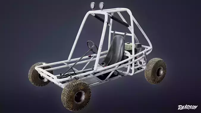 VEHICLES - Go Kart 01 - LOW POLY AND NANITE Low-poly 3D model