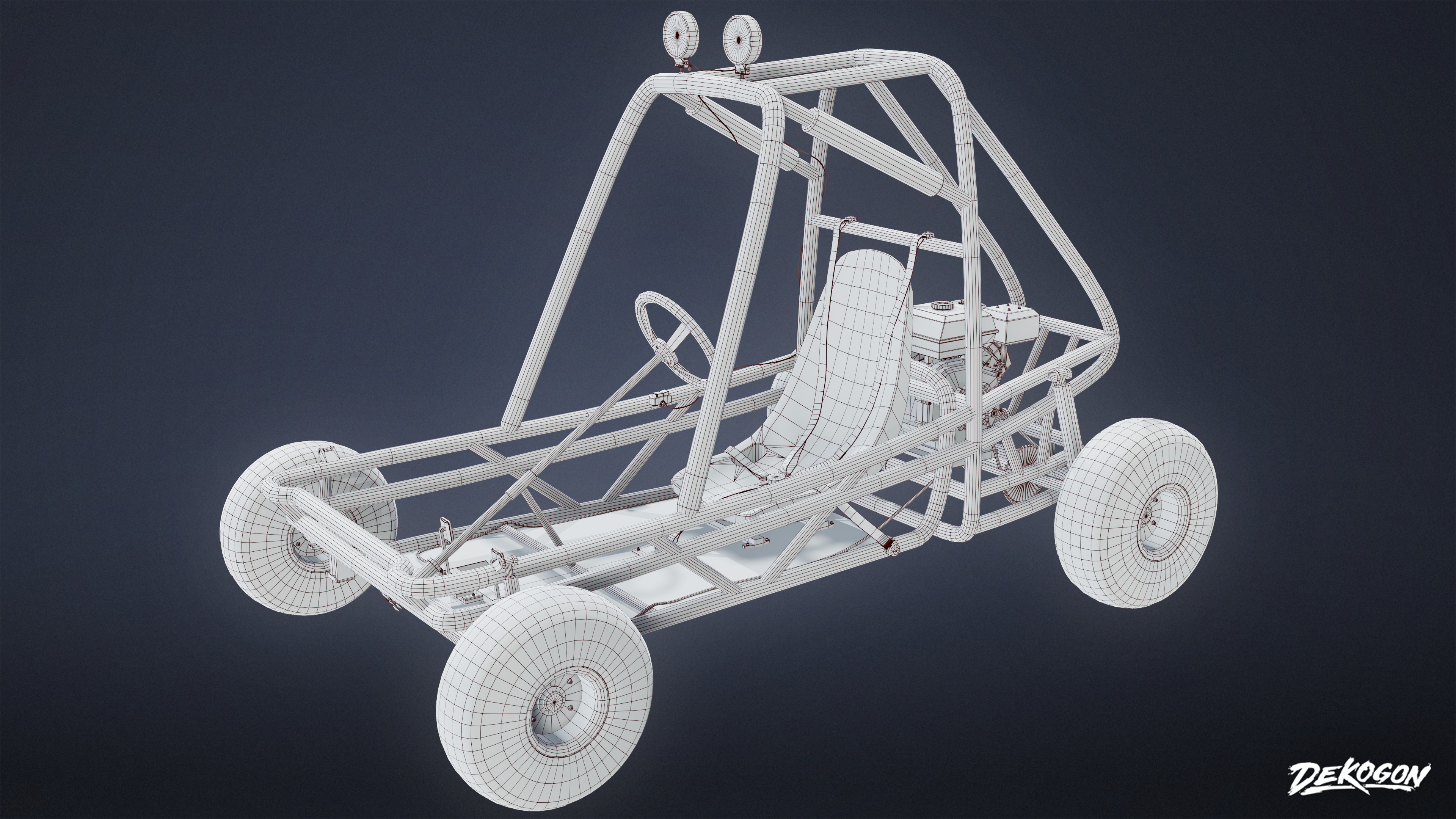 VEHICLES - Go Kart 01 - LOW POLY AND NANITE Low-poly 3D model_8