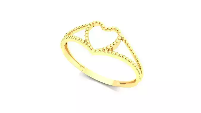 Gold Ring Delicate Heart Design 3D Model Print Ready