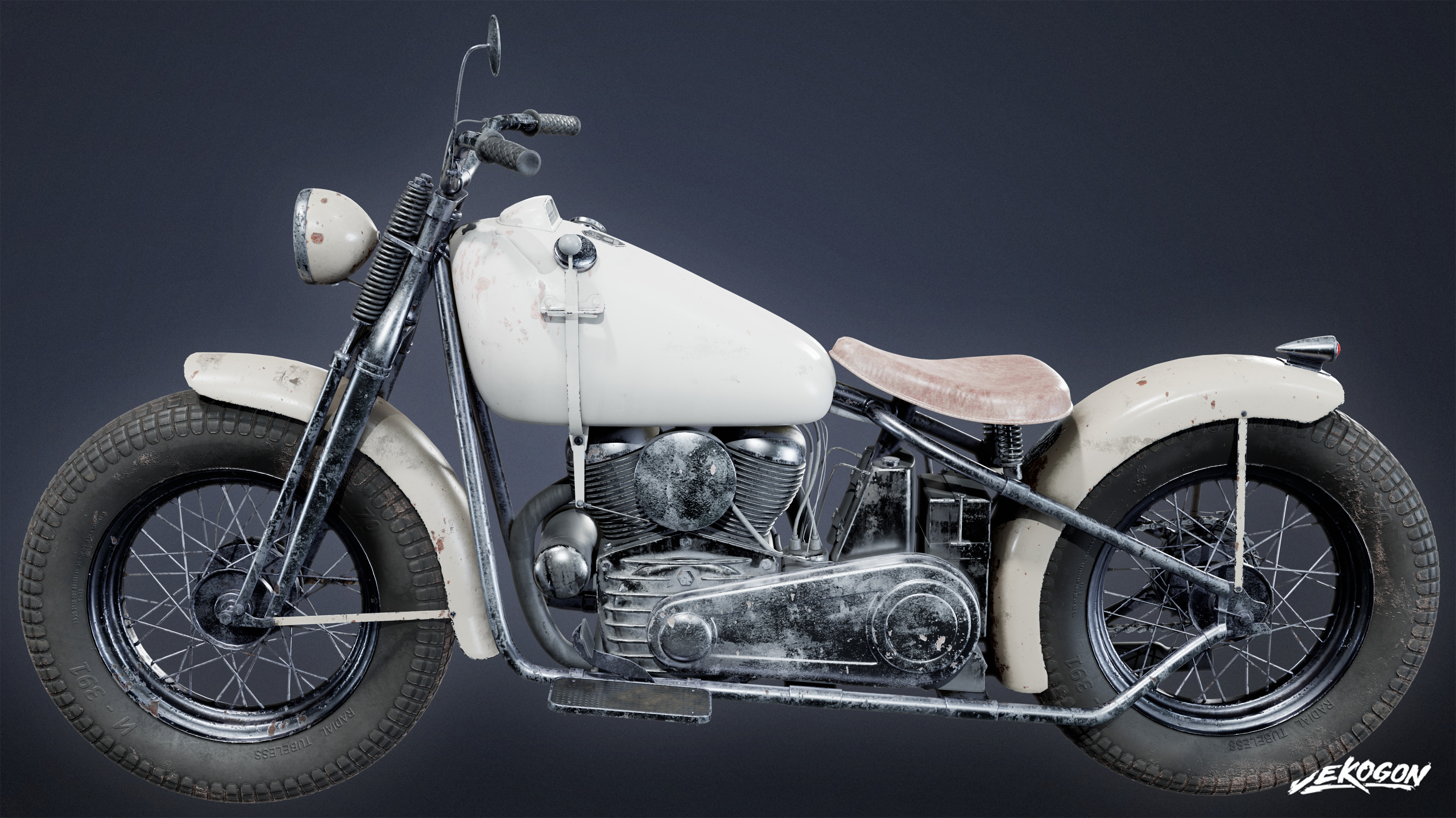 VEHICLES - Motorcycle 01 - LOW POLY AND NANITE Low-poly 3D model_2