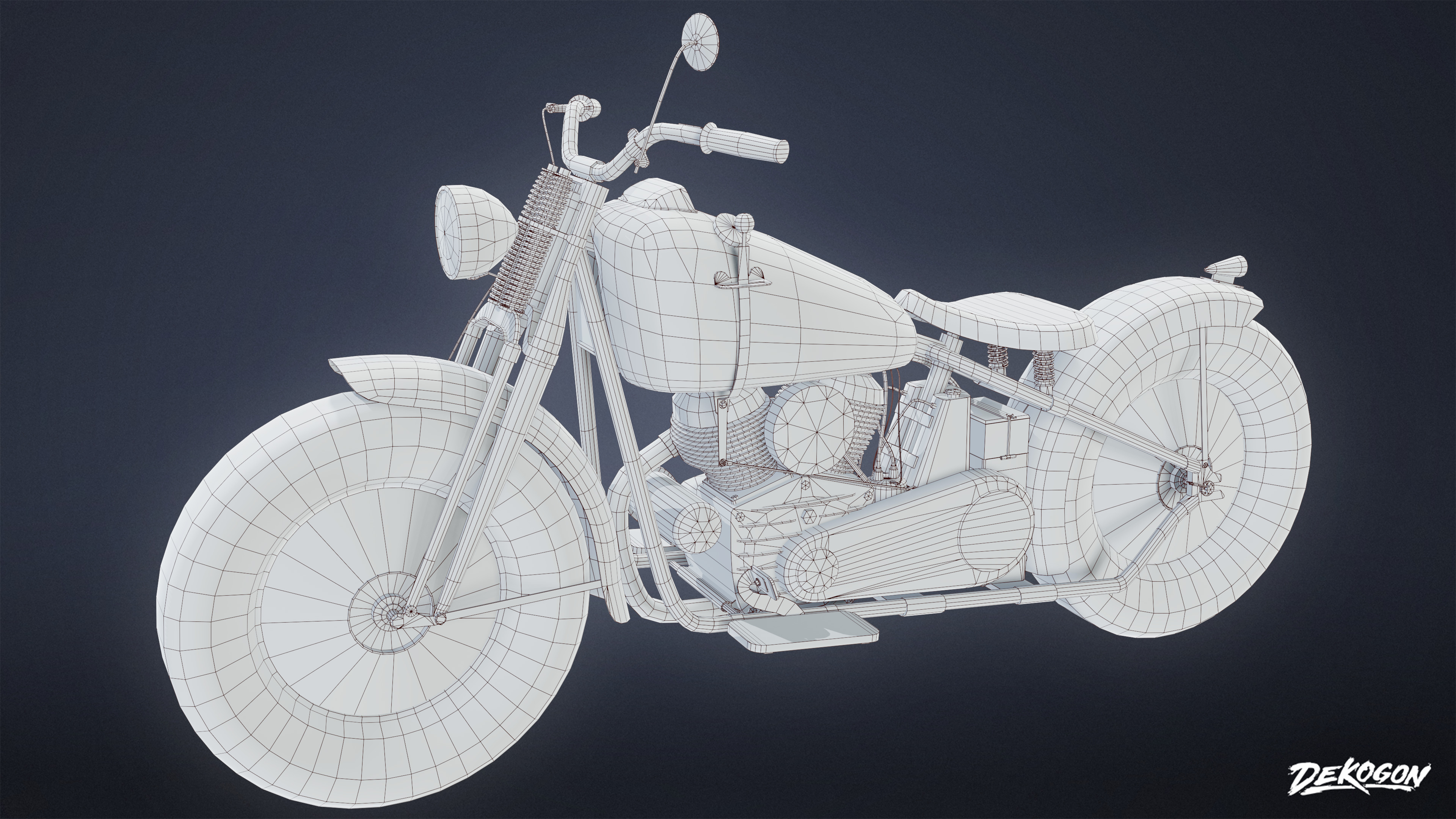 VEHICLES - Motorcycle 01 - LOW POLY AND NANITE Low-poly 3D model_7