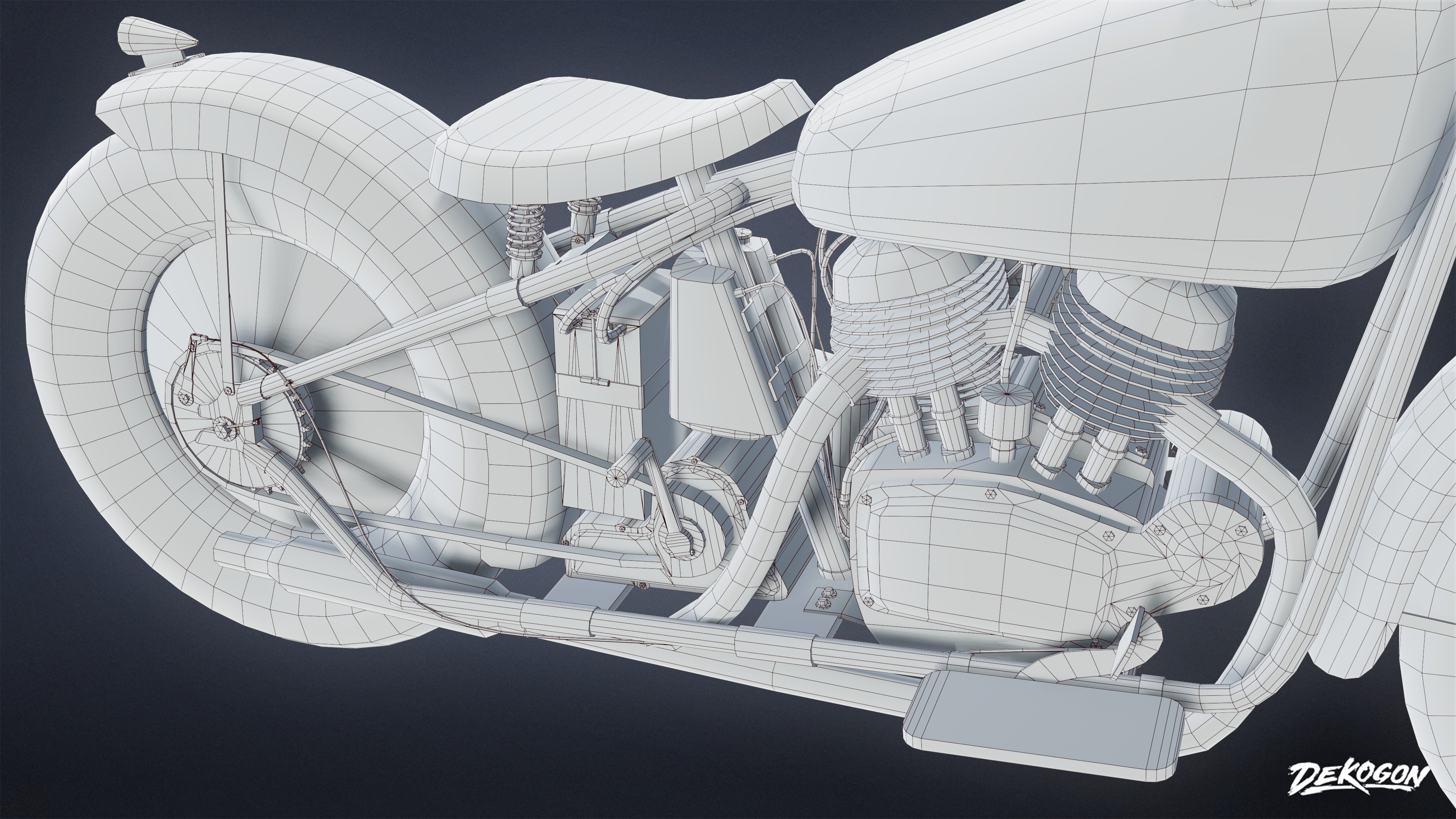 VEHICLES - Motorcycle 01 - LOW POLY AND NANITE Low-poly 3D model_6