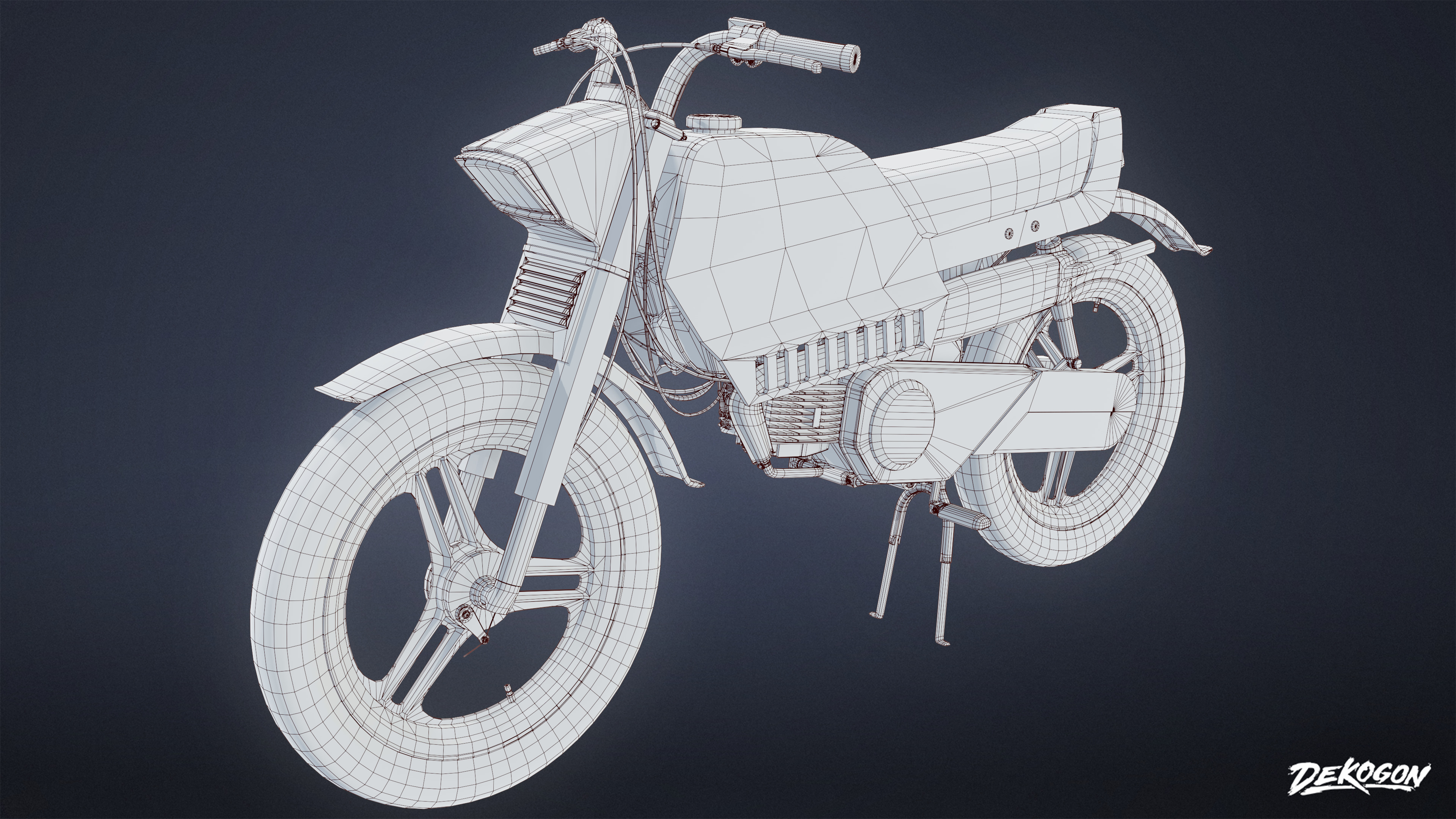 VEHICLES - Motorcycle 02 - LOW POLY AND NANITE Low-poly 3D model_9