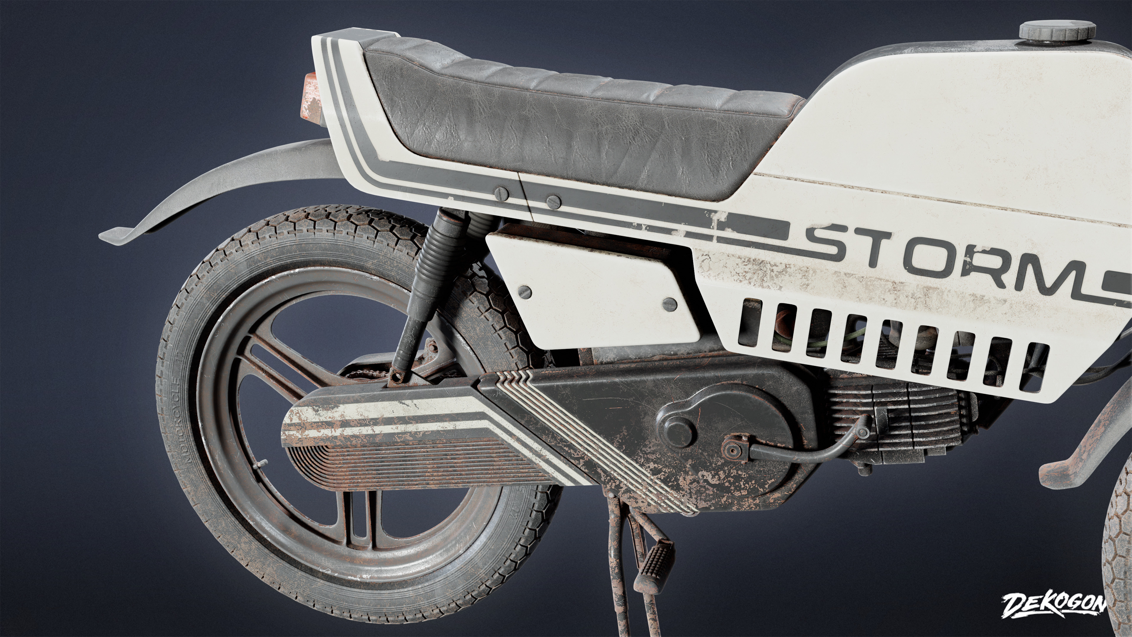 VEHICLES - Motorcycle 02 - LOW POLY AND NANITE Low-poly 3D model_5