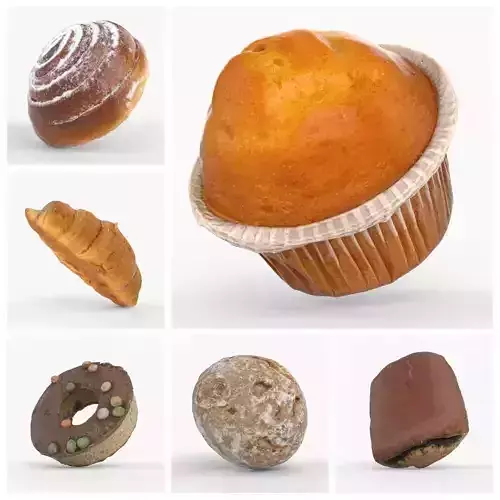 Photorealistic 3D scanning of various sweet bakery 3D Model Collection Photorealistic 3D scanning of various sweet bakery 3D Model Collection