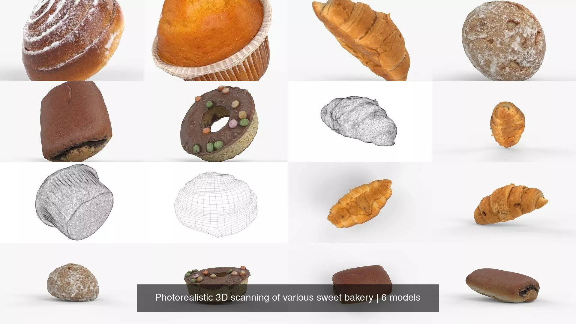 Photorealistic 3D scanning of various sweet bakery 3D Model Collection_1