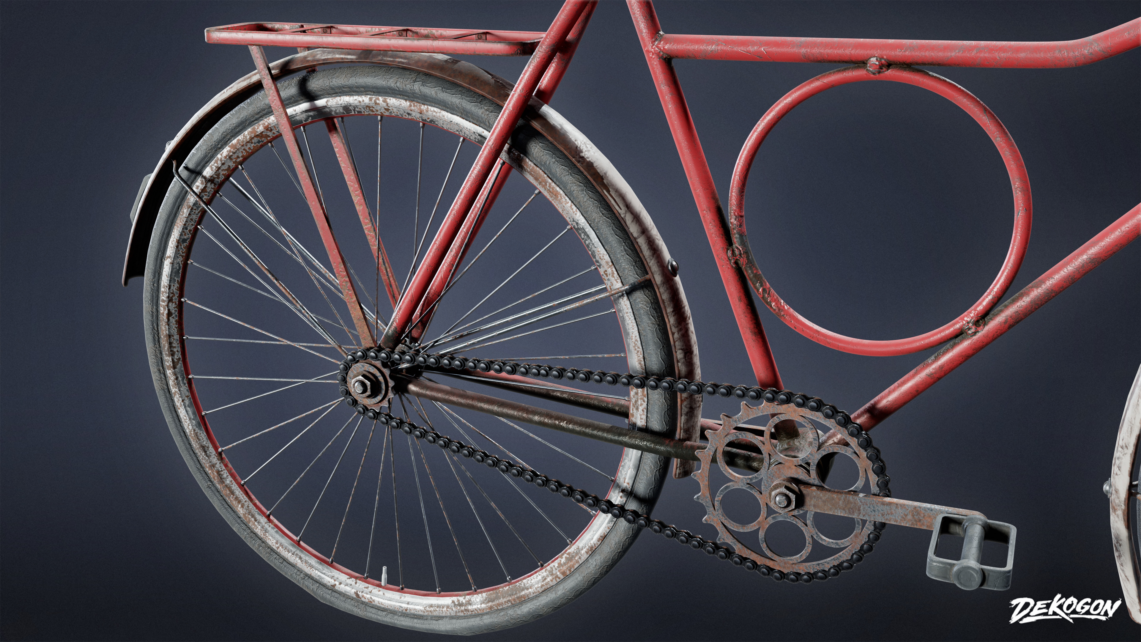 VEHICLES - Old Bike 01 - LOW POLY AND NANITE Low-poly 3D model_5