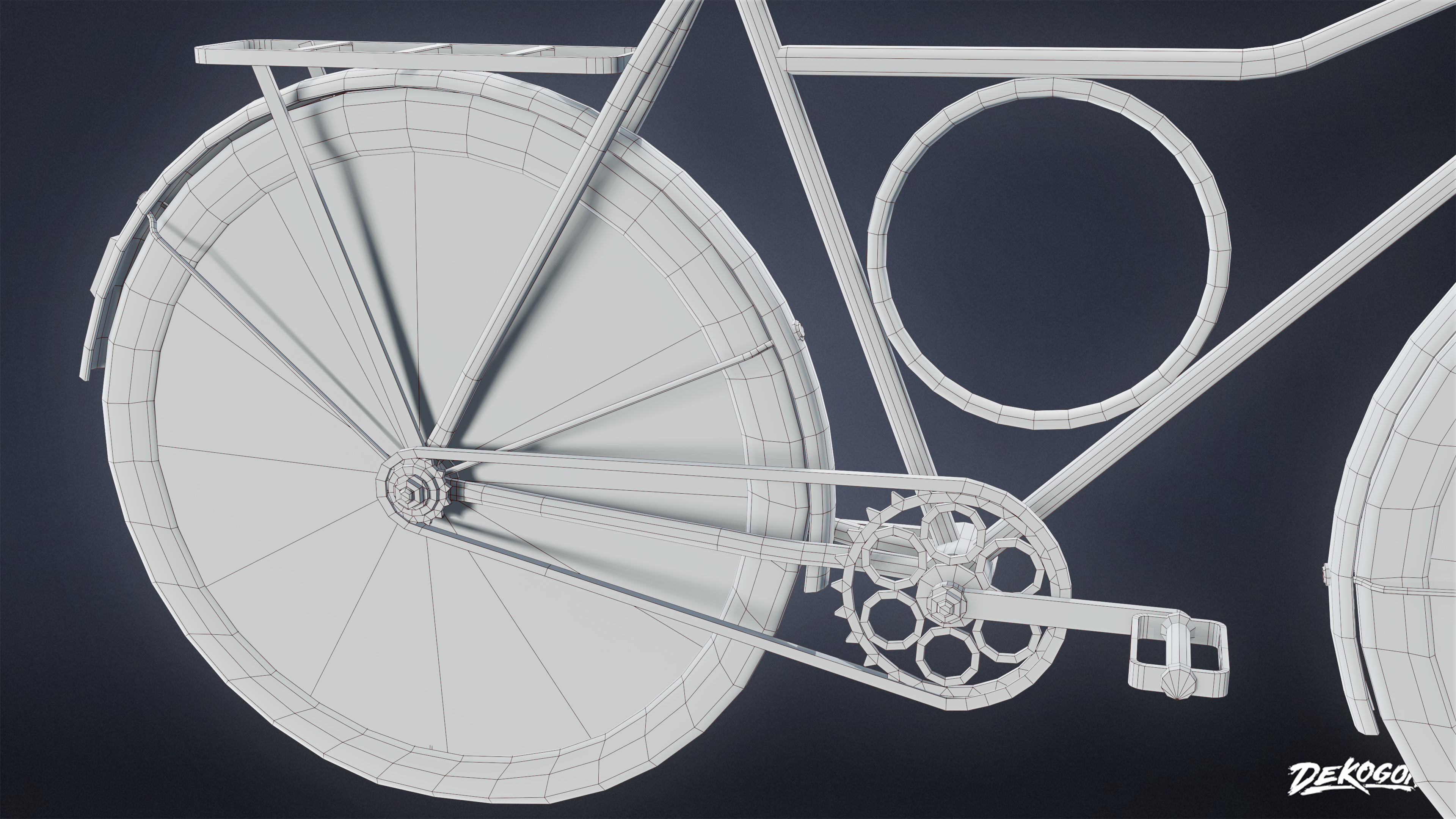 VEHICLES - Old Bike 01 - LOW POLY AND NANITE Low-poly 3D model_8