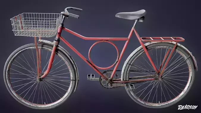 VEHICLES - Old Bike 01 - LOW POLY AND NANITE Low-poly 3D model
