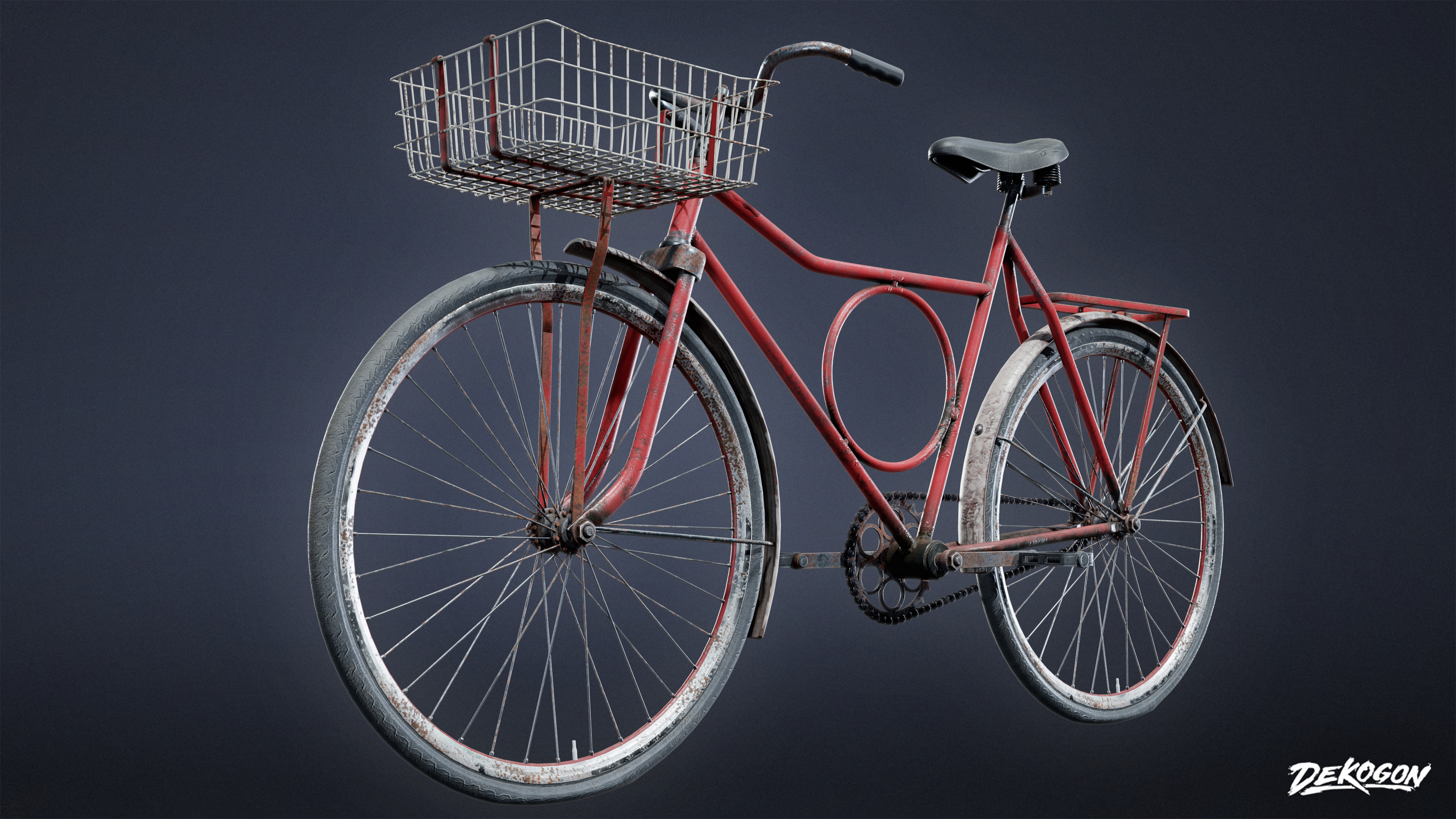 VEHICLES - Old Bike 01 - LOW POLY AND NANITE Low-poly 3D model_3