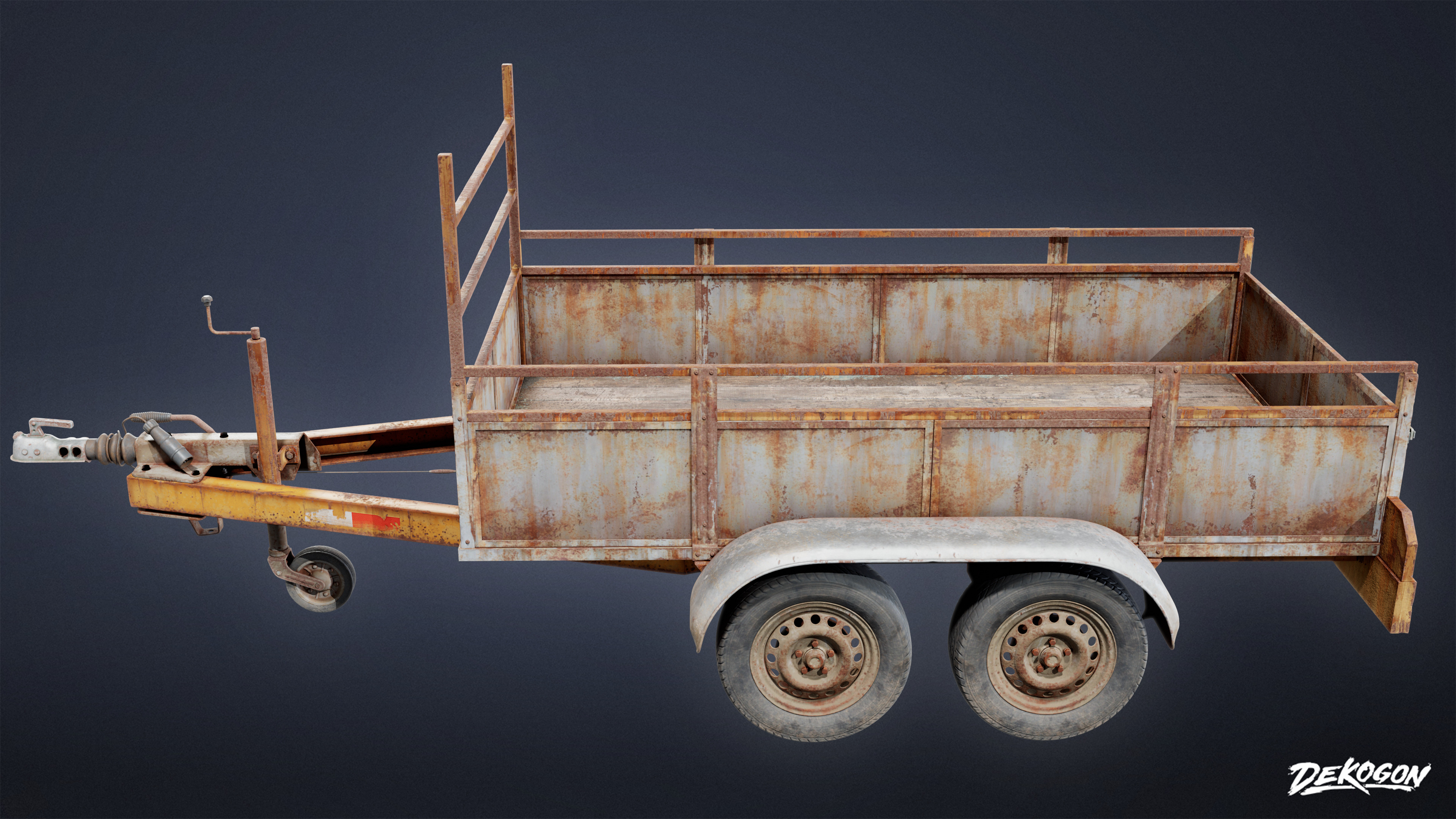 VEHICLES - Old Hitch Trailer 01 - LOW POLY AND NANITE 3D model_2