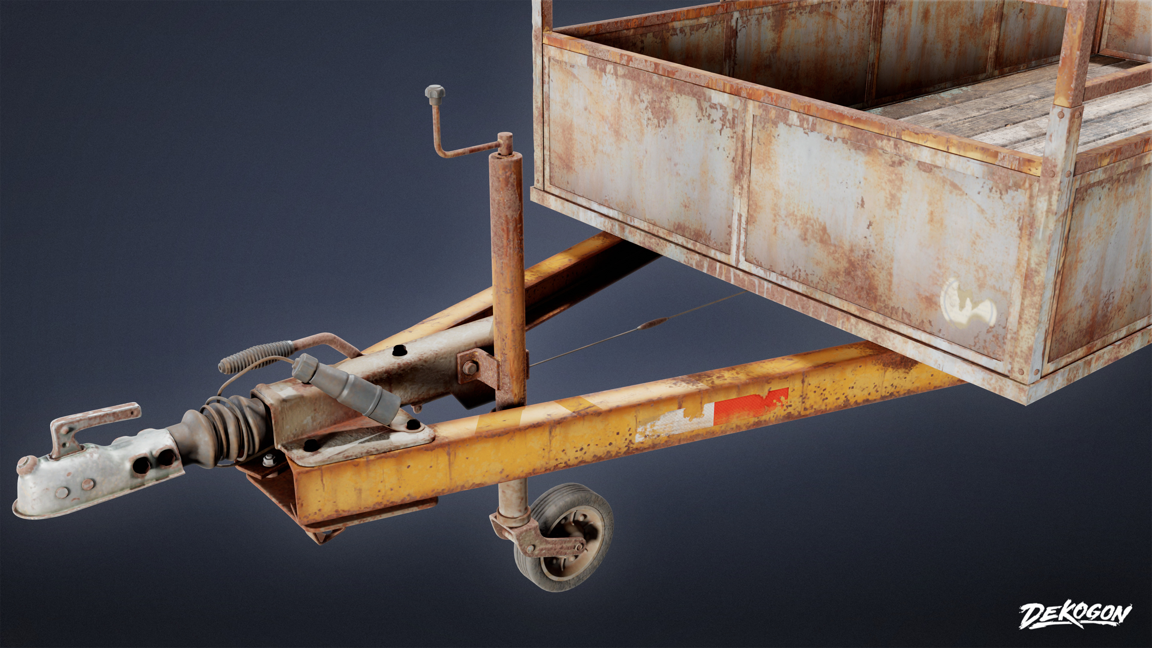 VEHICLES - Old Hitch Trailer 01 - LOW POLY AND NANITE 3D model_6