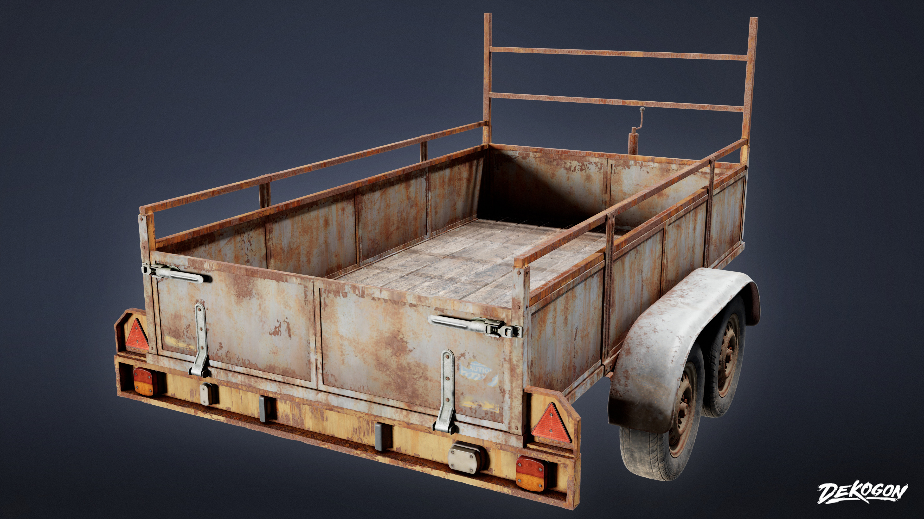 VEHICLES - Old Hitch Trailer 01 - LOW POLY AND NANITE 3D model_5