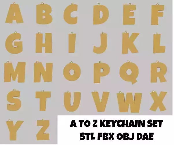 Keychain Alphabets 3D Model Collection for 3D Printing