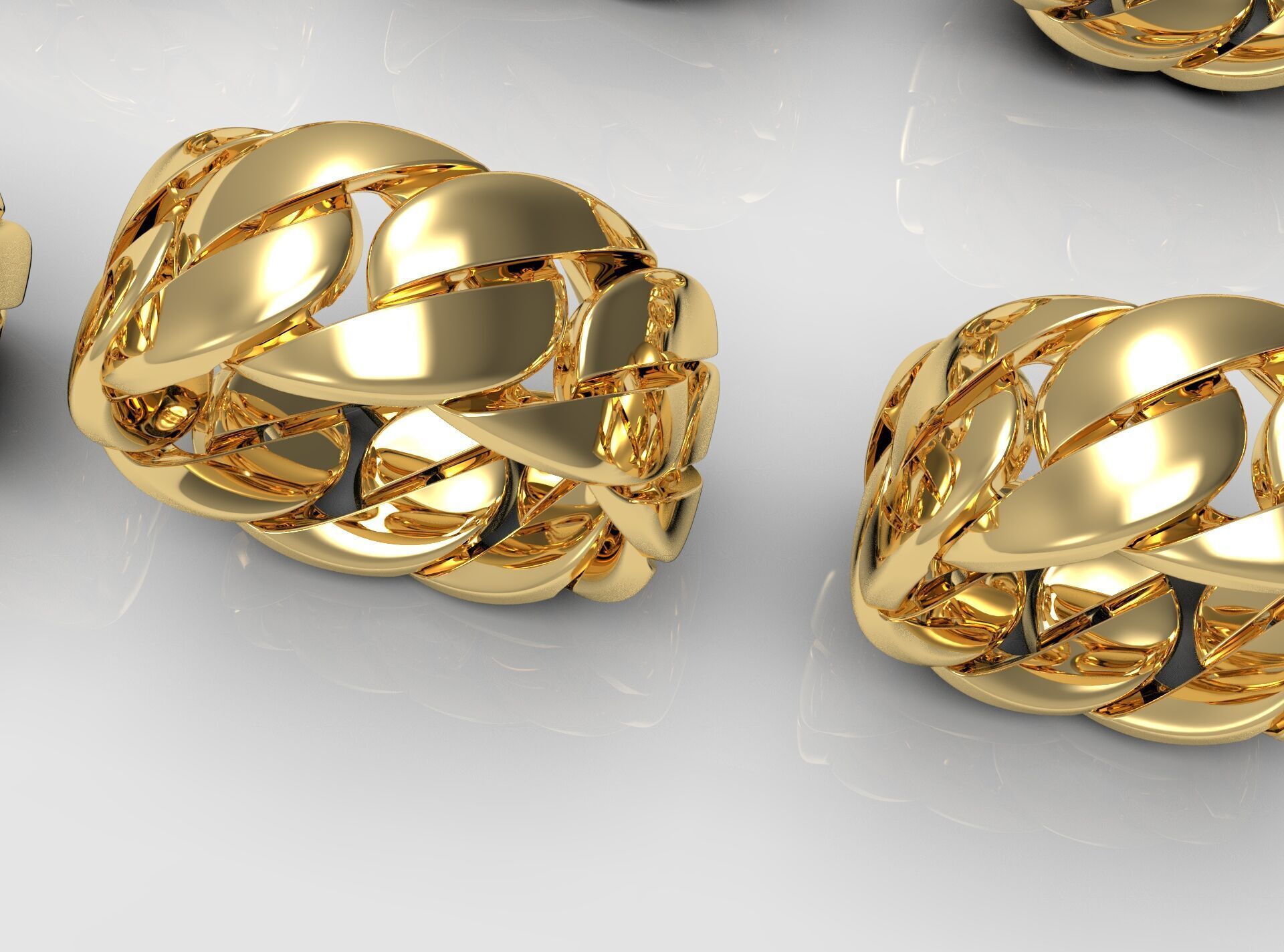 Cuban Ring Chain ring 3D print model_1