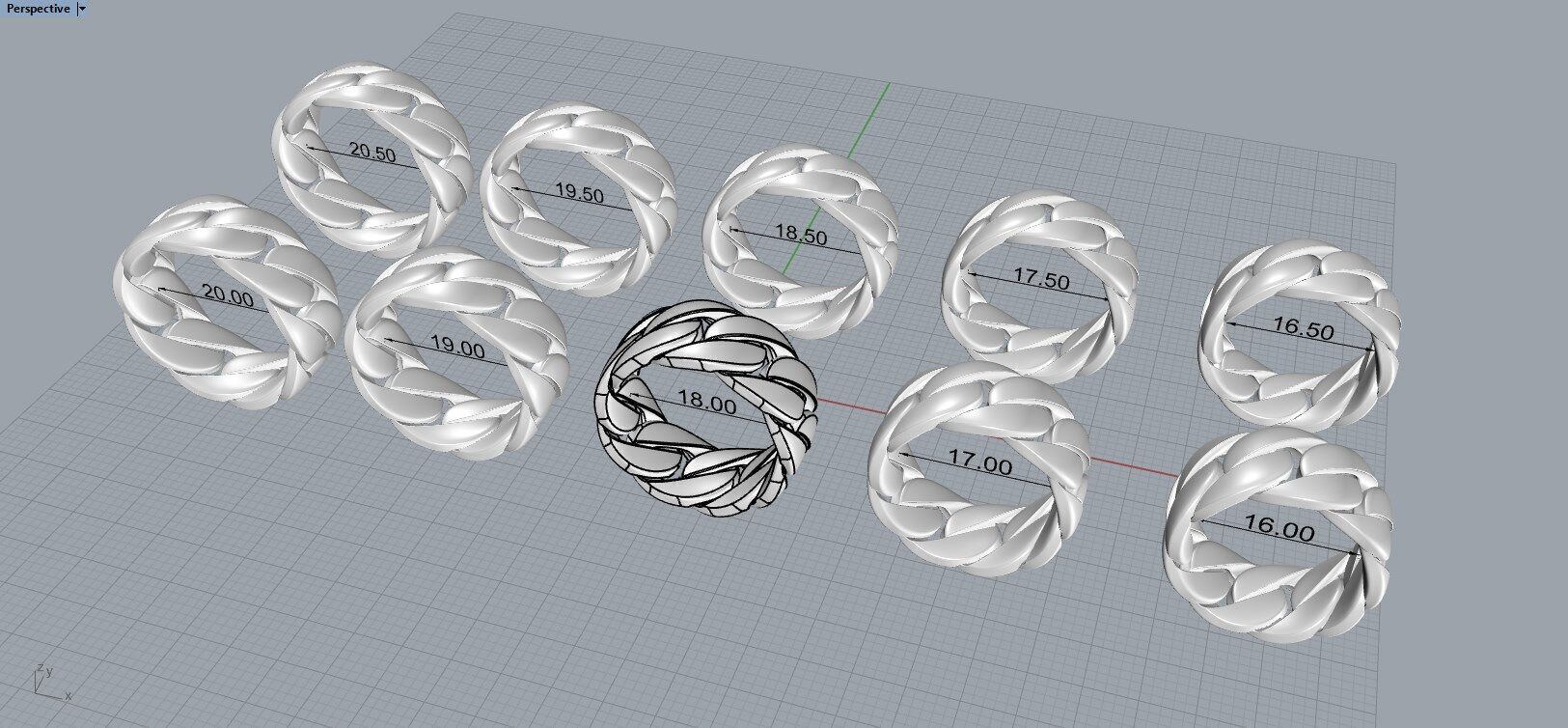 Cuban Ring Chain ring 3D print model_4