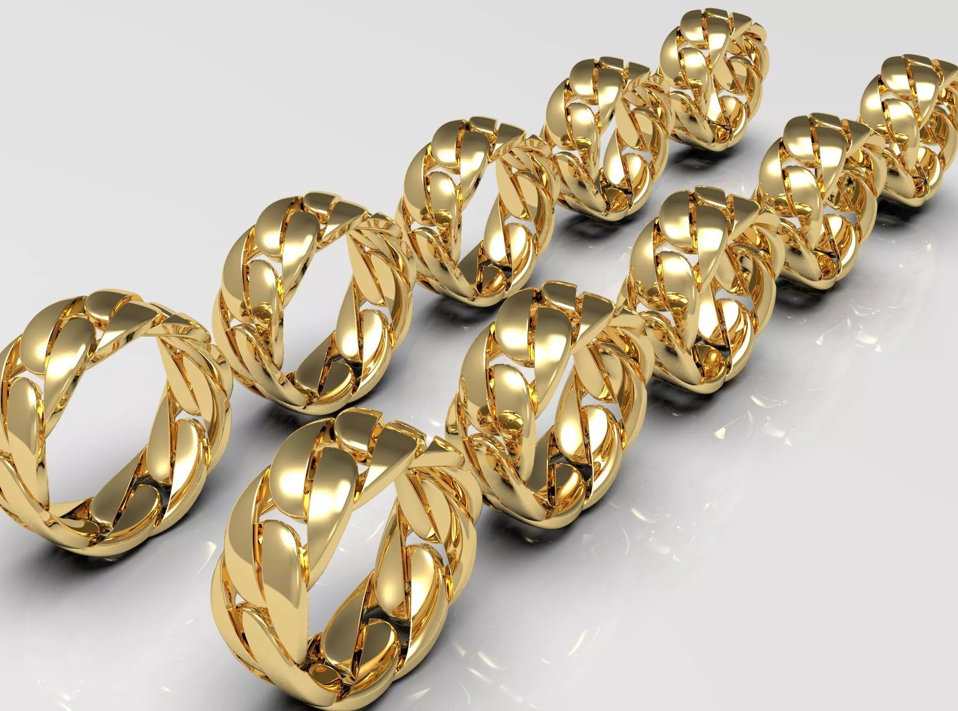 Cuban Ring Chain ring 3D print model_0