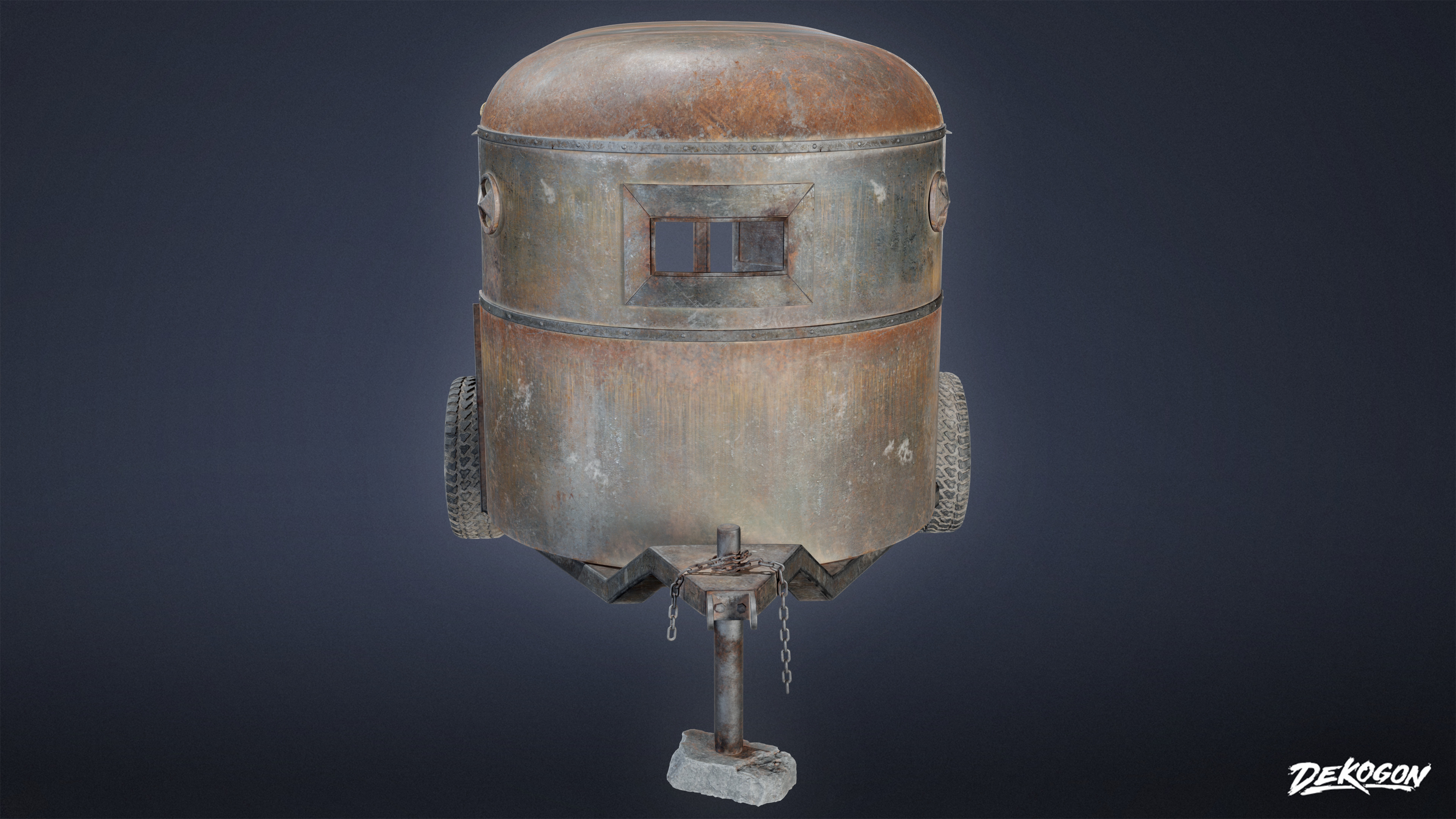 VEHICLES - Old Horse Trailer 01 - LOW POLY AND NANITE Low-poly 3D model_3