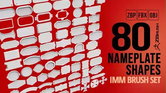 80 monument or sculpture sign board nameplate imm zbrush set