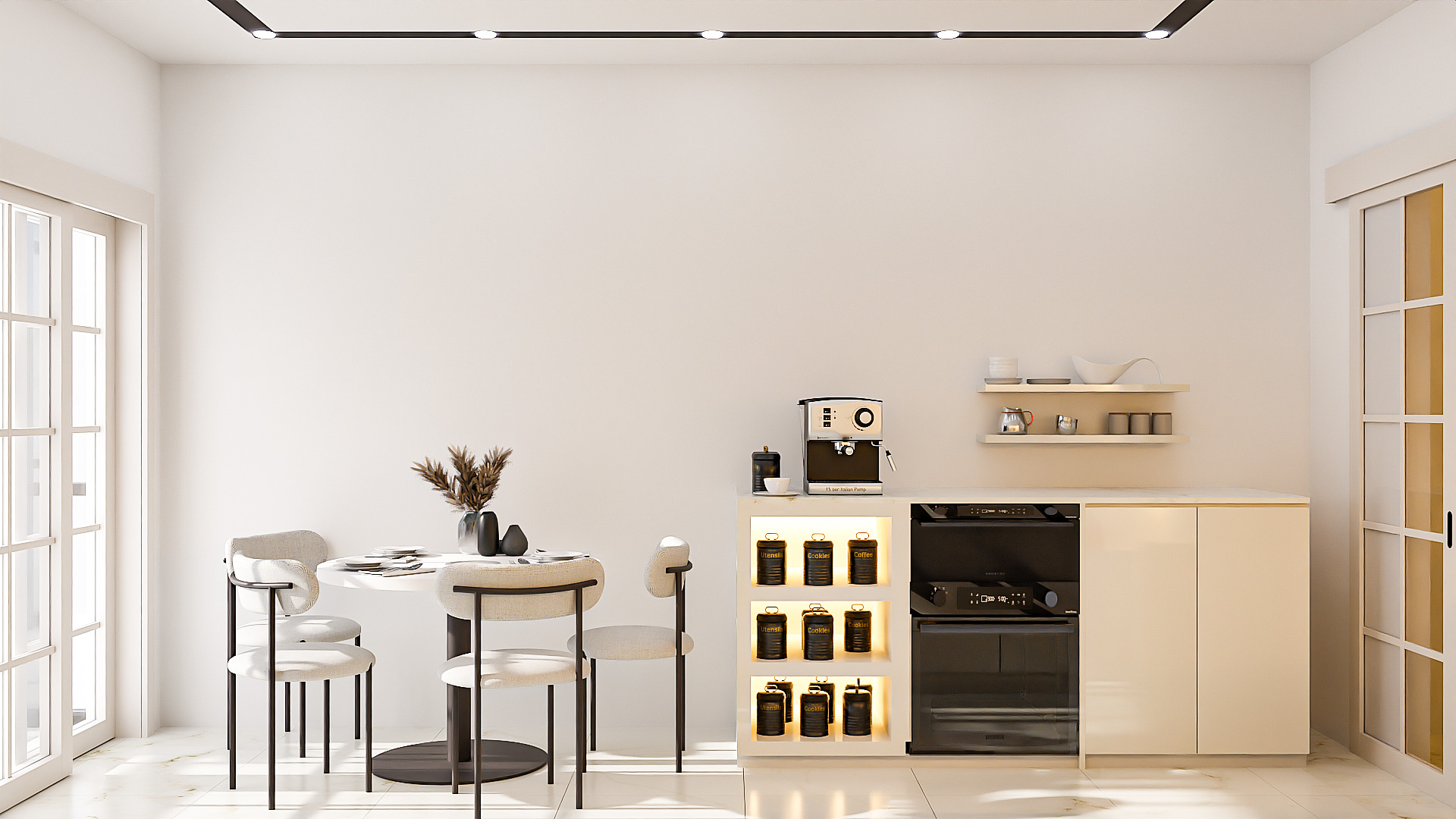 architectural kitchen design Low-poly 3D model_3