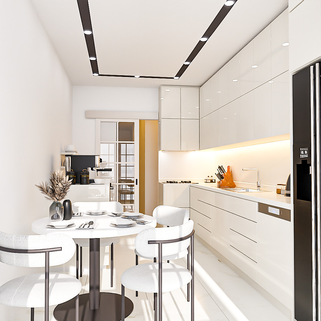 architectural kitchen design Low-poly 3D model_1