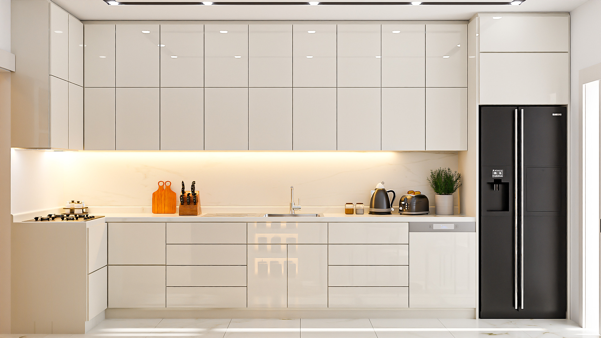 architectural kitchen design Low-poly 3D model_2