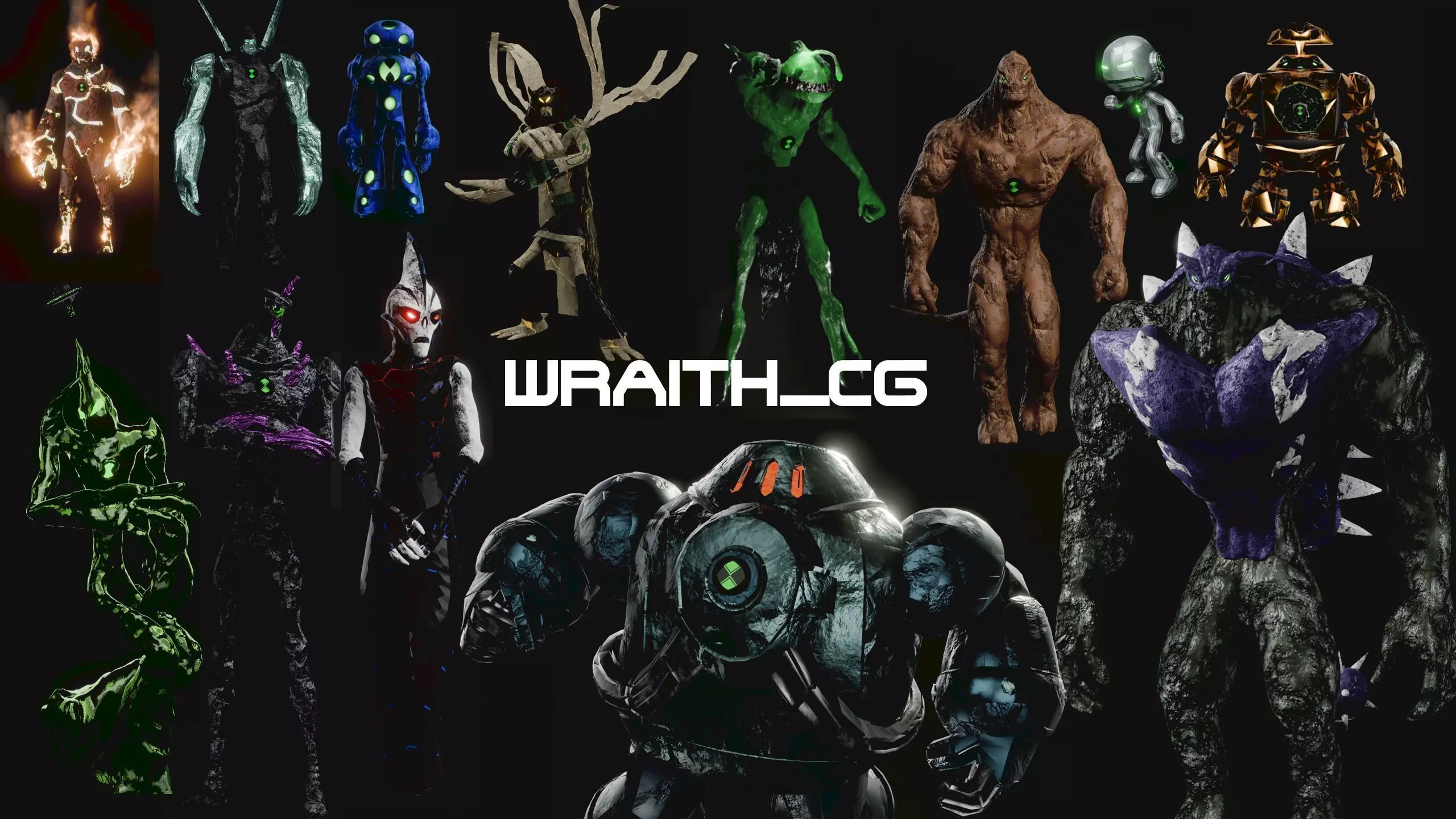 Ben10 13 Aliens Bundle Ultimate Alien WraithCG 3D model_0