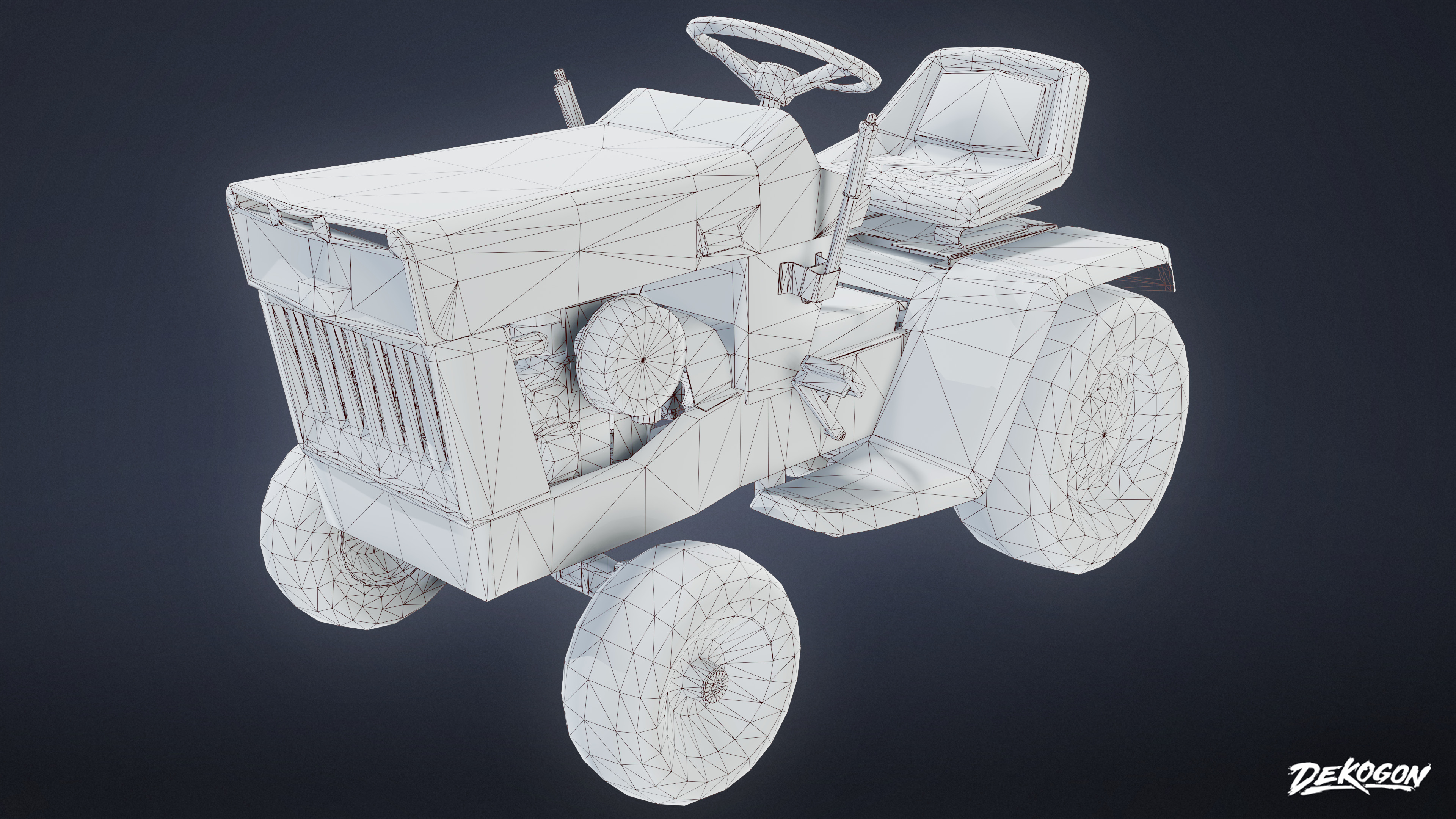VEHICLES - Riding Lawnmower 01 - LOW POLY AND NANITE Low-poly 3D model_9