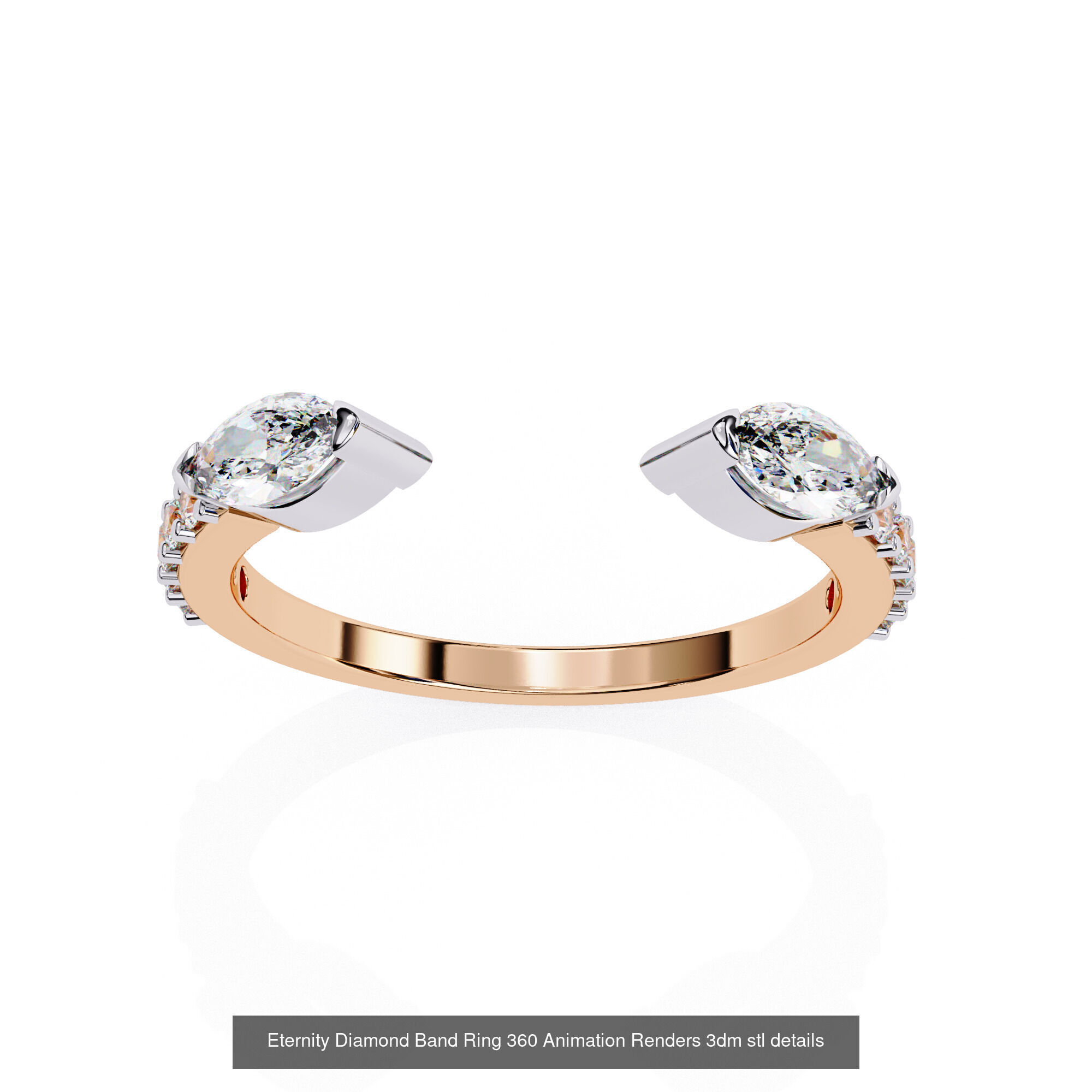 24 Eternity Diamond Band Ring 360 Animation Renders 3dm stl  3D Model Collection_8