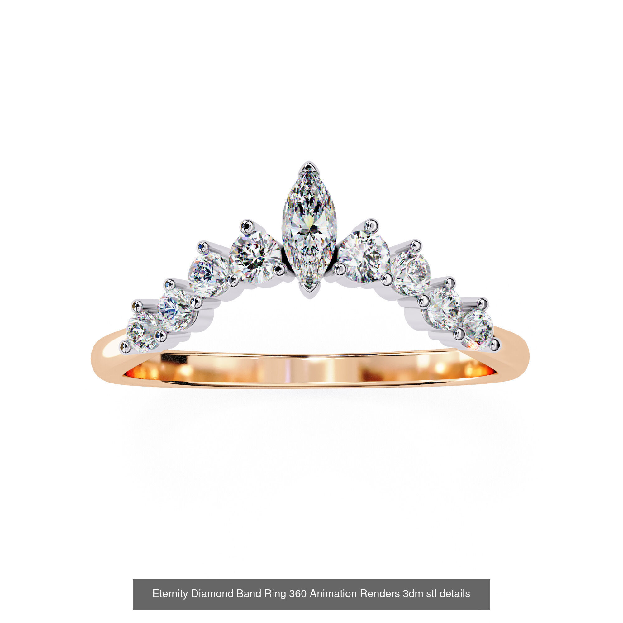 24 Eternity Diamond Band Ring 360 Animation Renders 3dm stl  3D Model Collection_3