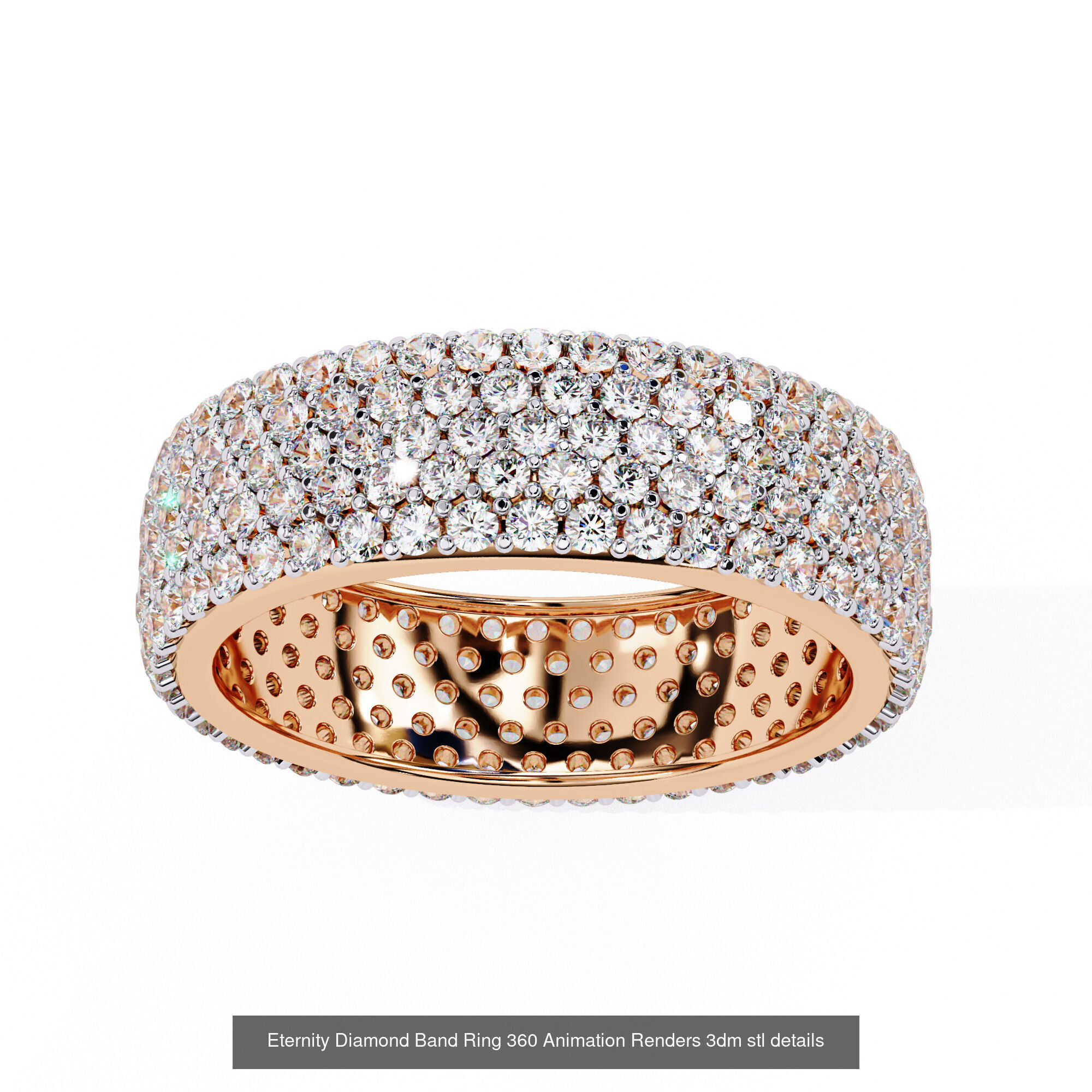24 Eternity Diamond Band Ring 360 Animation Renders 3dm stl  3D Model Collection_2