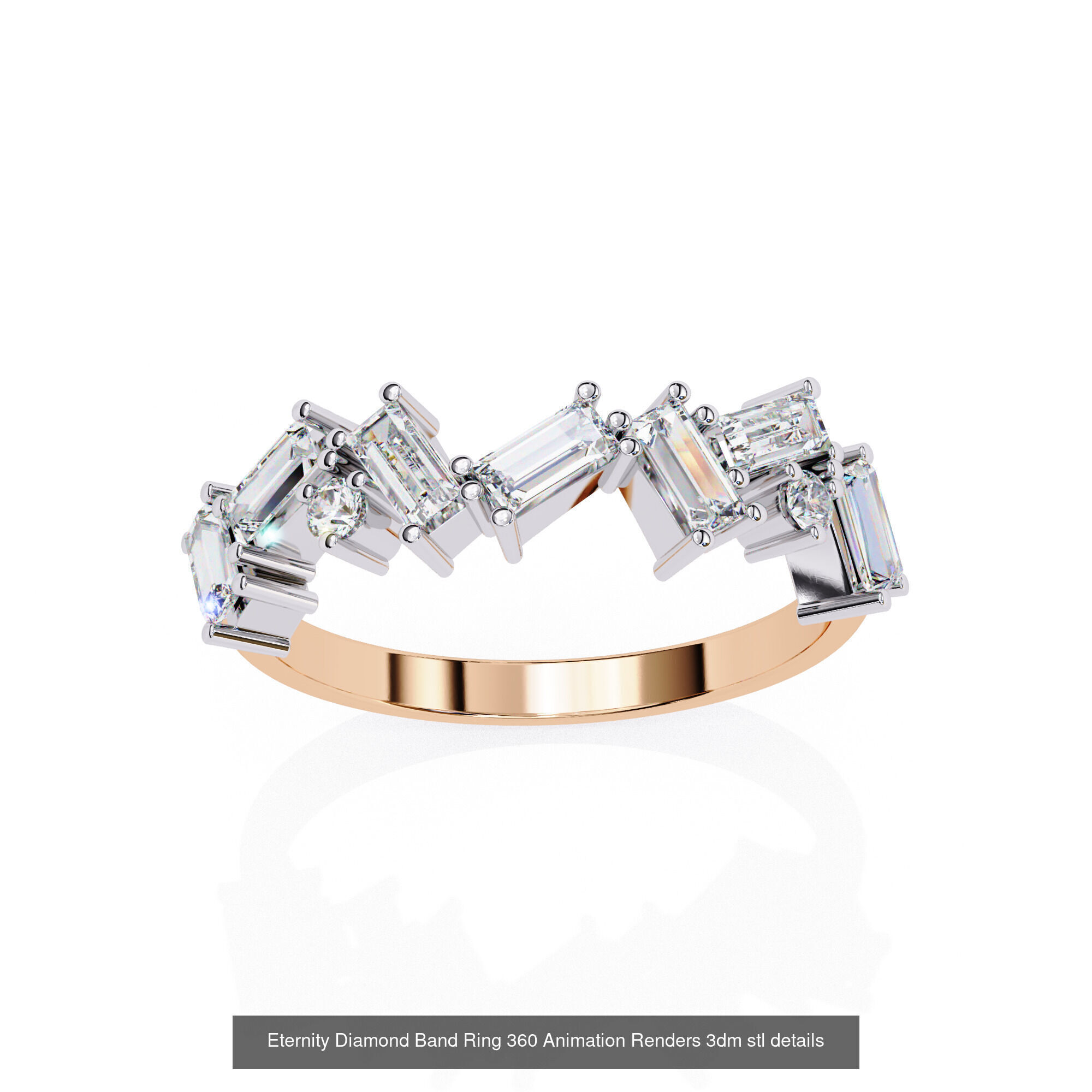 24 Eternity Diamond Band Ring 360 Animation Renders 3dm stl  3D Model Collection_22