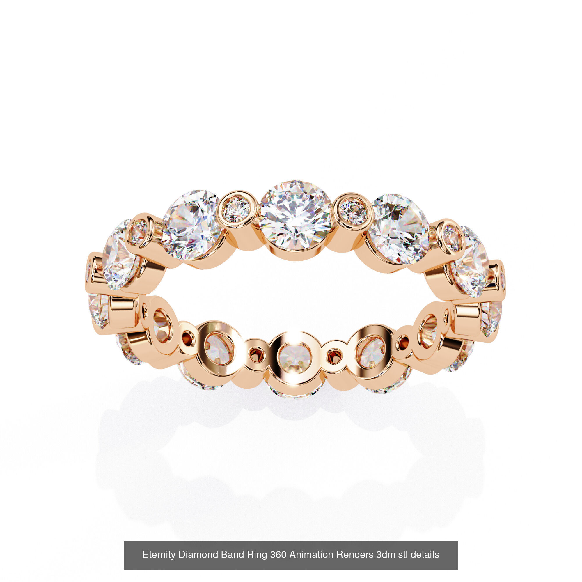 24 Eternity Diamond Band Ring 360 Animation Renders 3dm stl  3D Model Collection_10