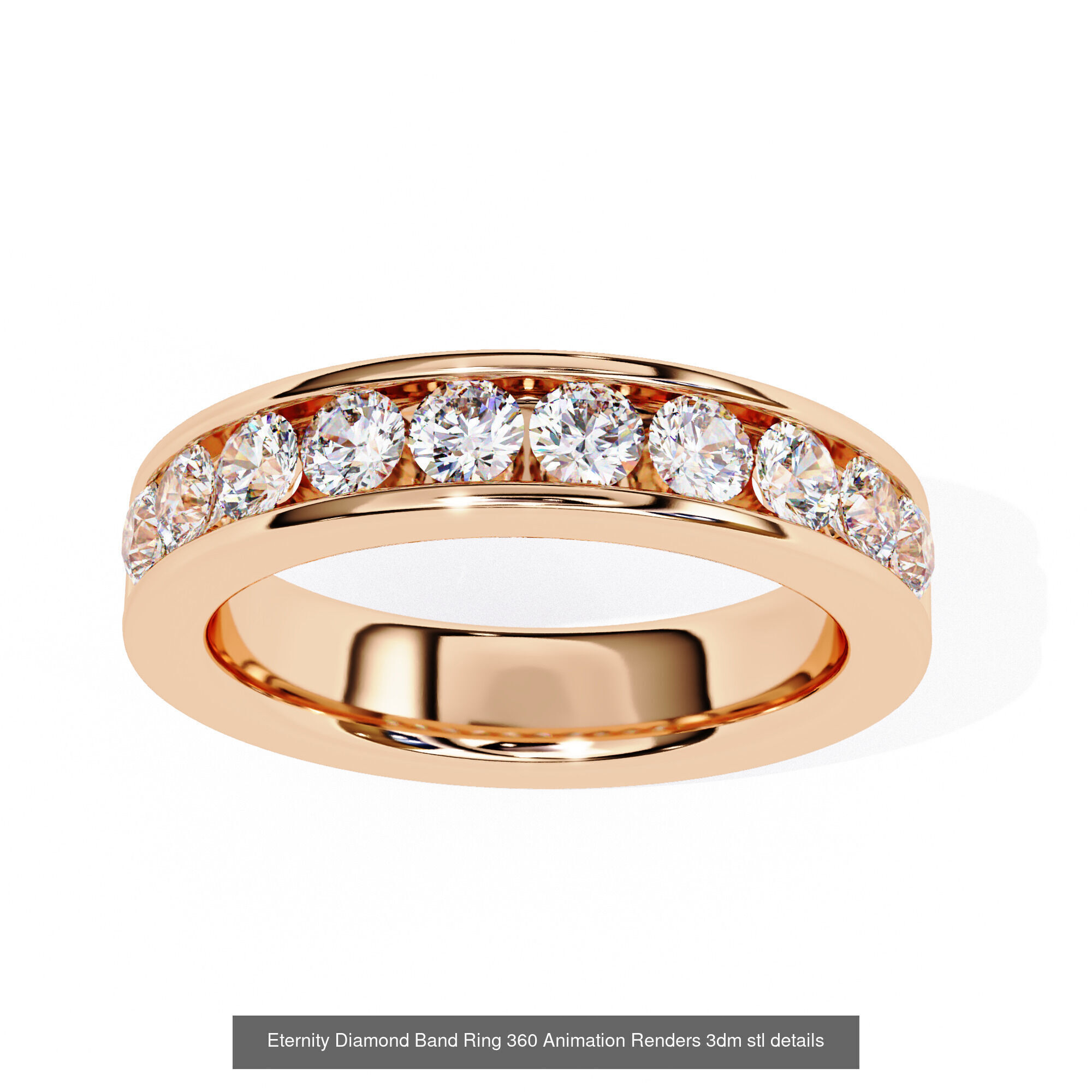 24 Eternity Diamond Band Ring 360 Animation Renders 3dm stl  3D Model Collection_19