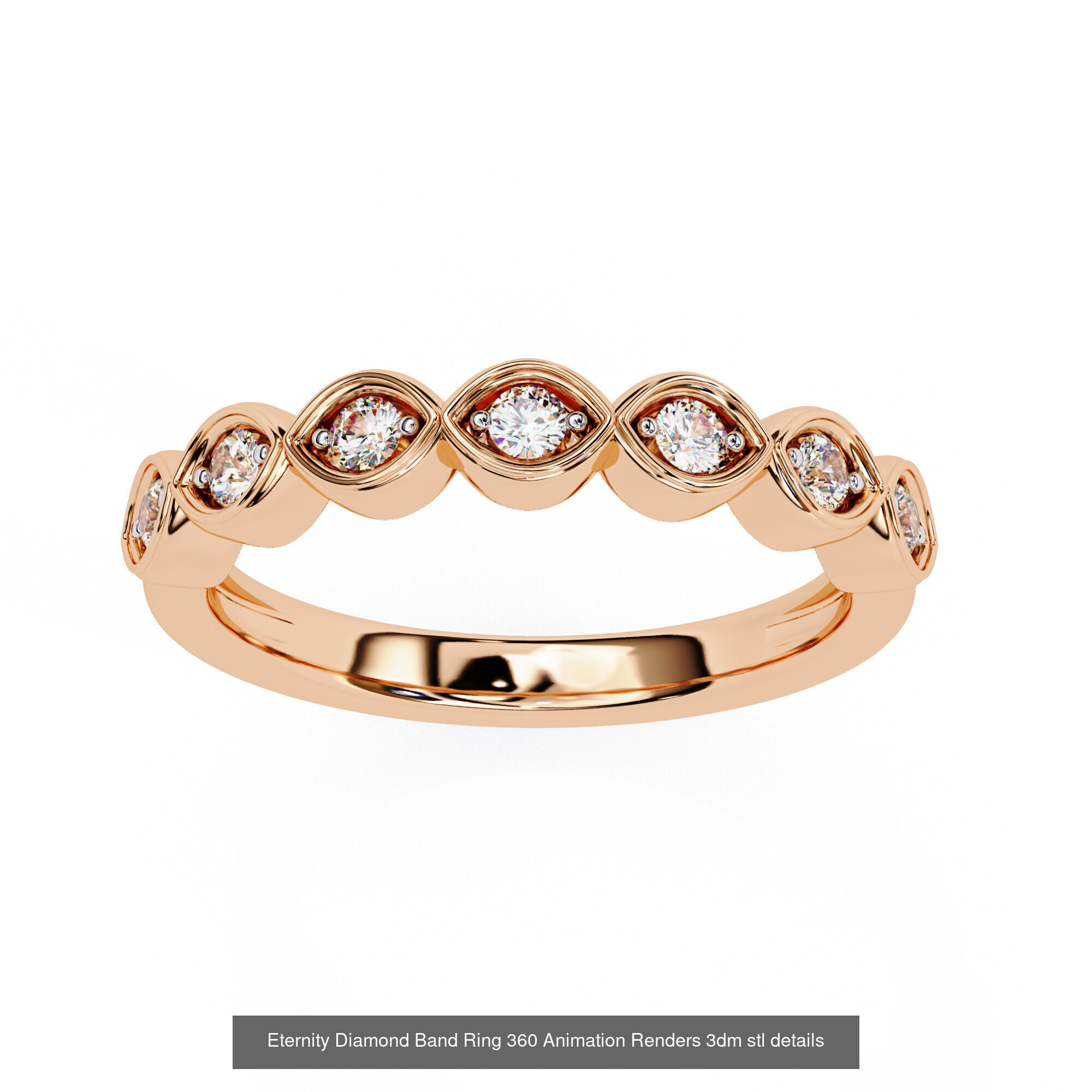 24 Eternity Diamond Band Ring 360 Animation Renders 3dm stl  3D Model Collection_16