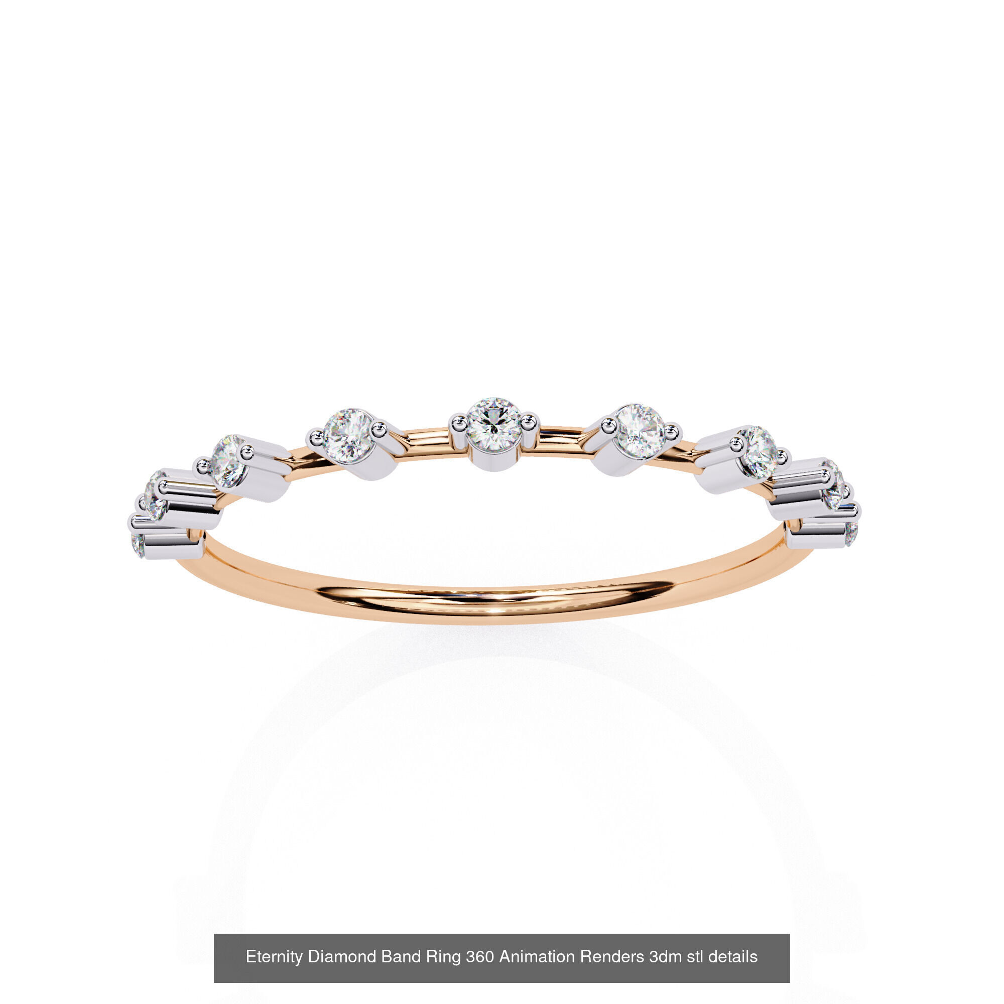 24 Eternity Diamond Band Ring 360 Animation Renders 3dm stl  3D Model Collection_13