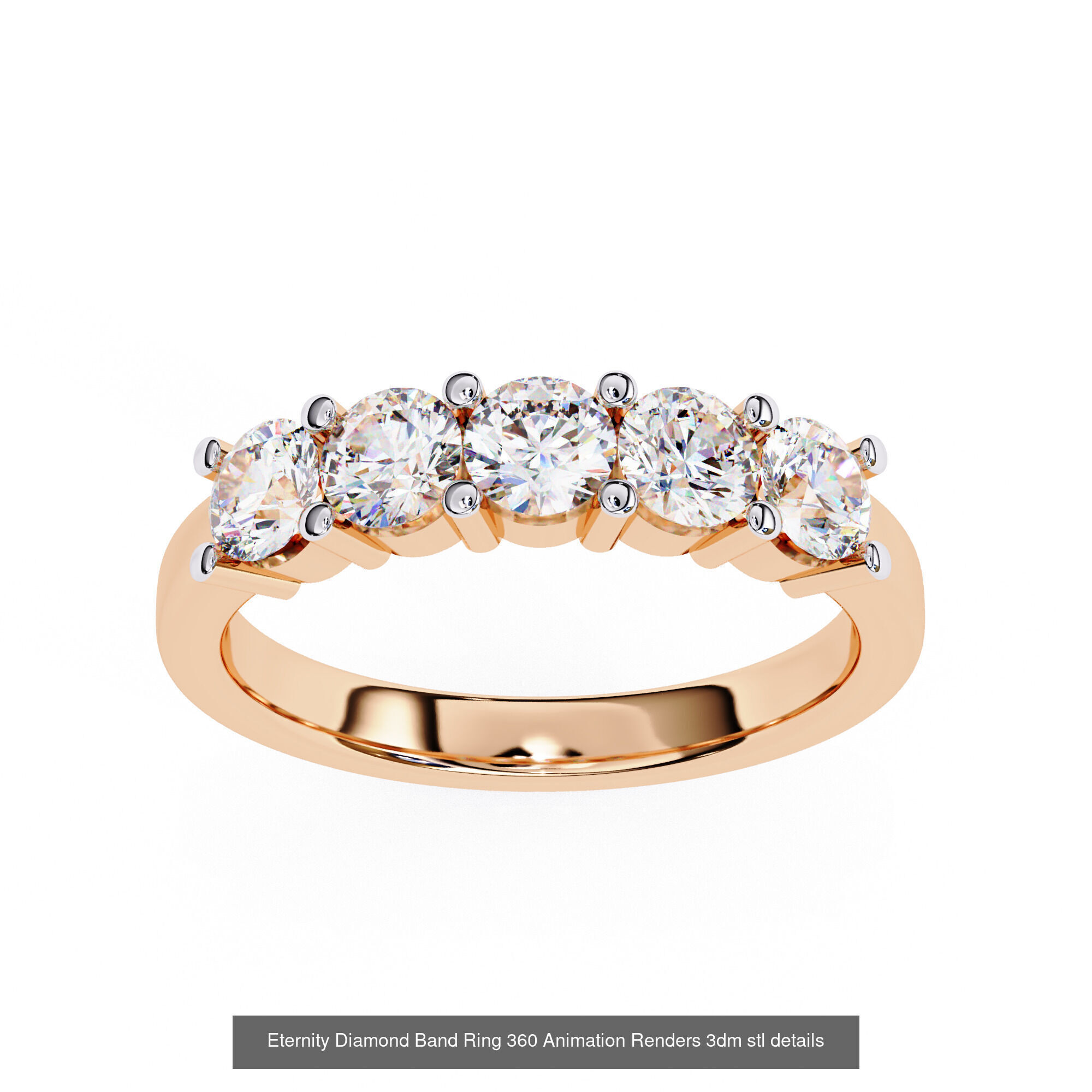 24 Eternity Diamond Band Ring 360 Animation Renders 3dm stl  3D Model Collection_1