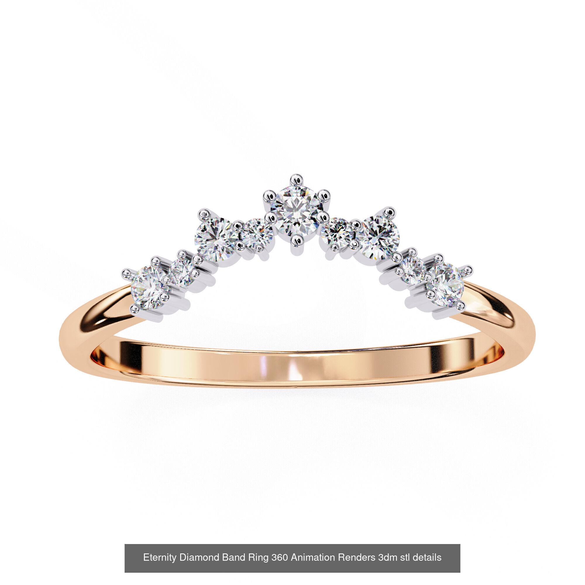 24 Eternity Diamond Band Ring 360 Animation Renders 3dm stl  3D Model Collection_14