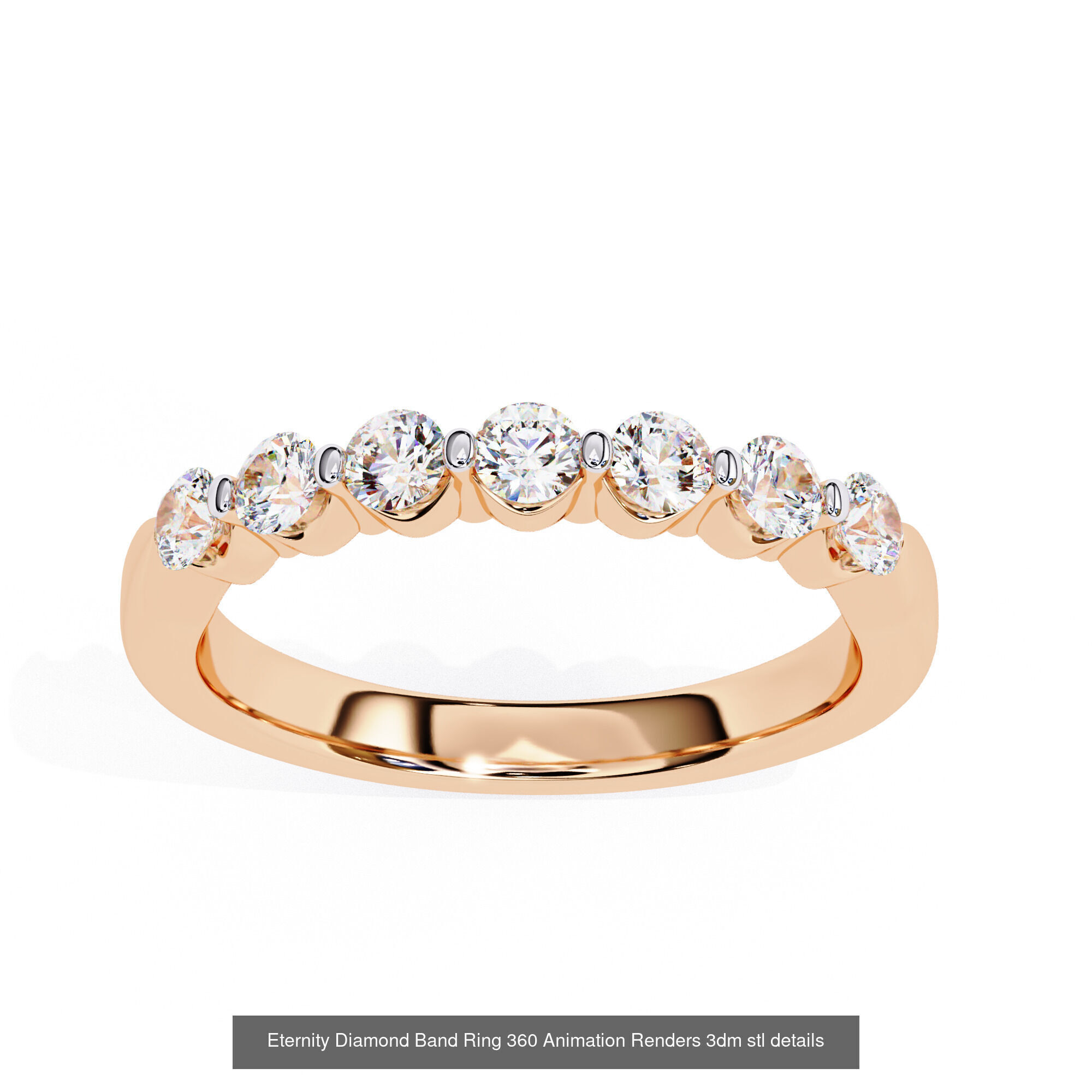 24 Eternity Diamond Band Ring 360 Animation Renders 3dm stl  3D Model Collection_20