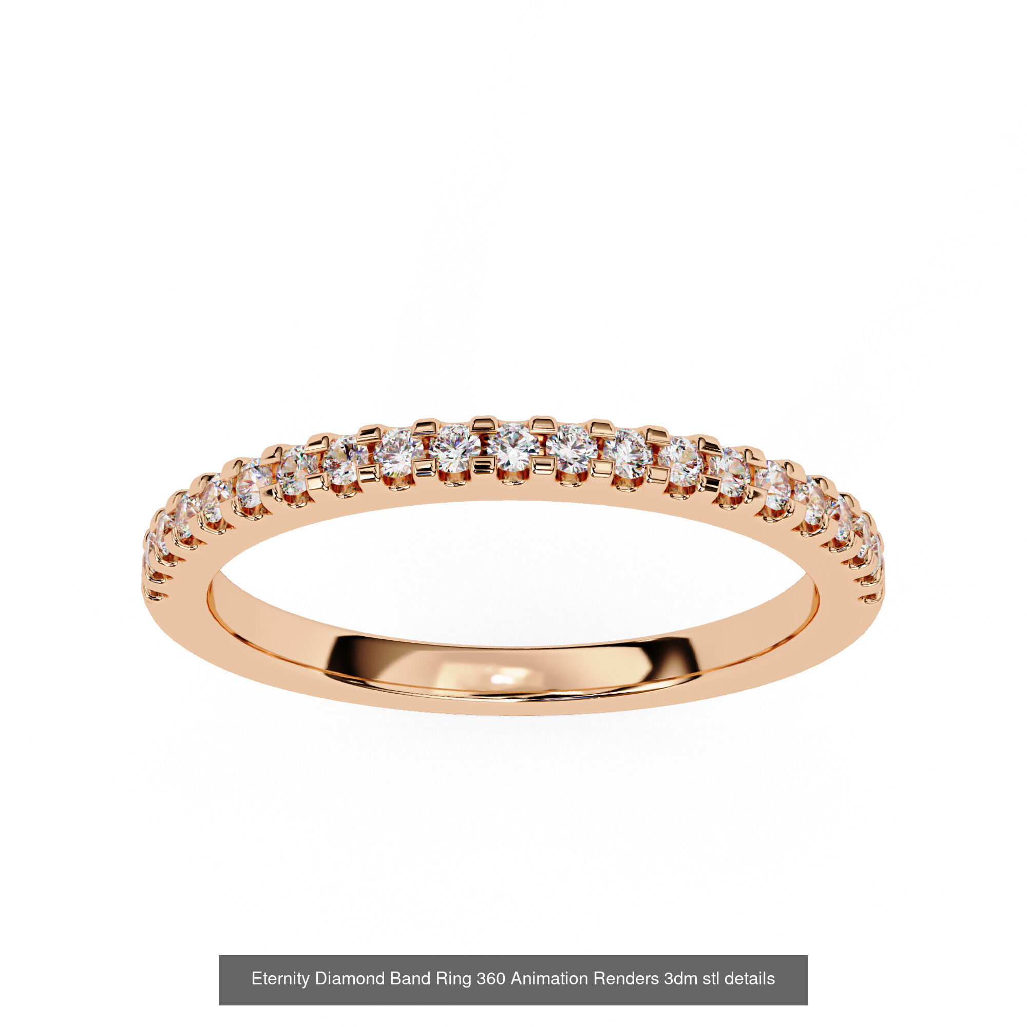 24 Eternity Diamond Band Ring 360 Animation Renders 3dm stl  3D Model Collection_11