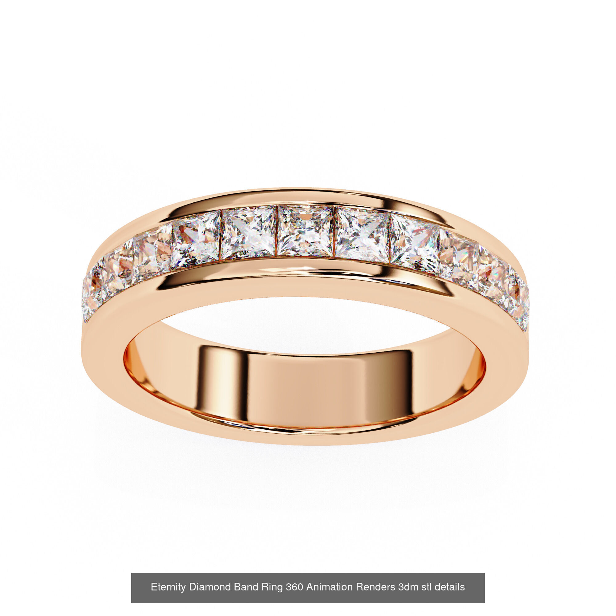 24 Eternity Diamond Band Ring 360 Animation Renders 3dm stl  3D Model Collection_18