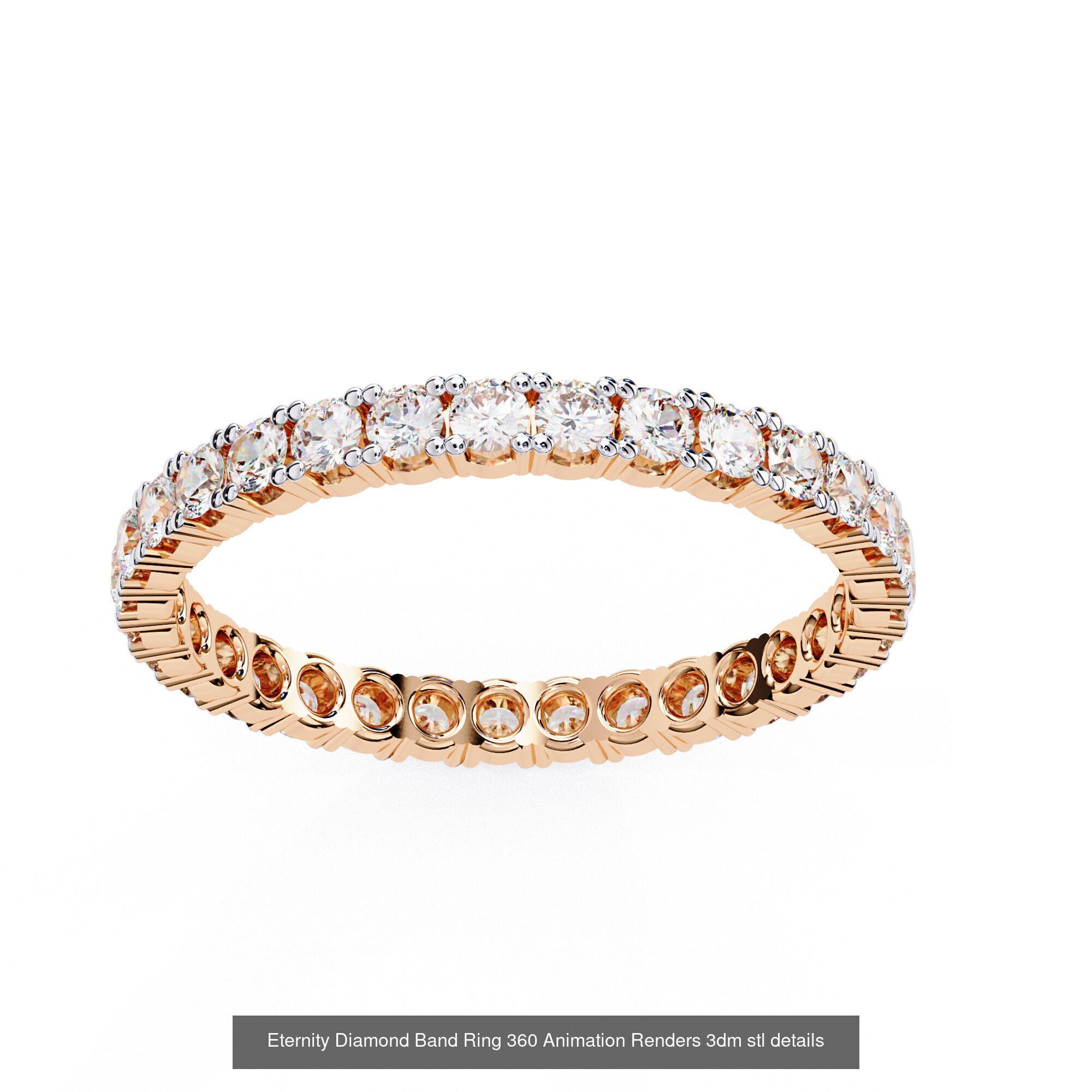 24 Eternity Diamond Band Ring 360 Animation Renders 3dm stl  3D Model Collection_17