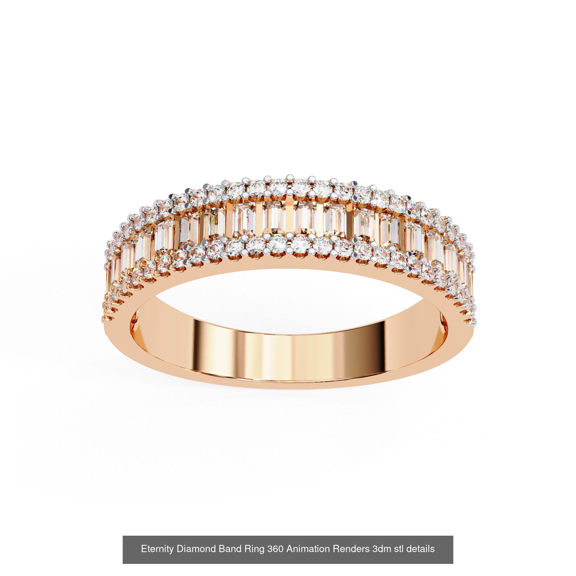 24 Eternity Diamond Band Ring 360 Animation Renders 3dm stl  3D Model Collection_12
