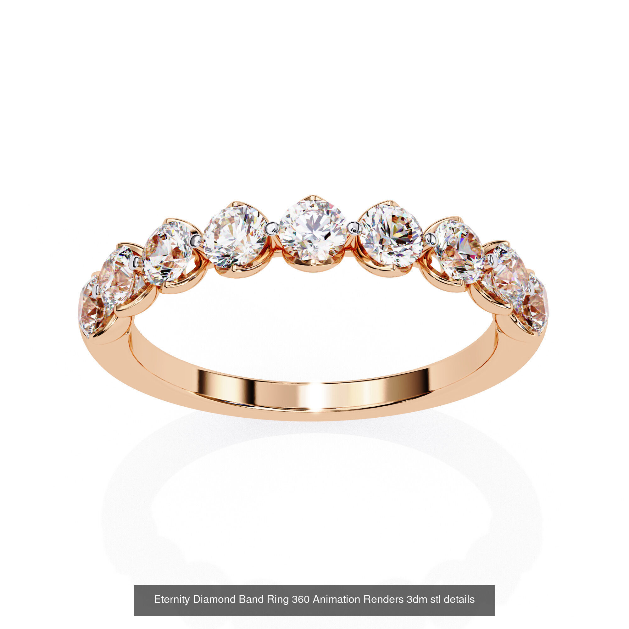 24 Eternity Diamond Band Ring 360 Animation Renders 3dm stl  3D Model Collection_23