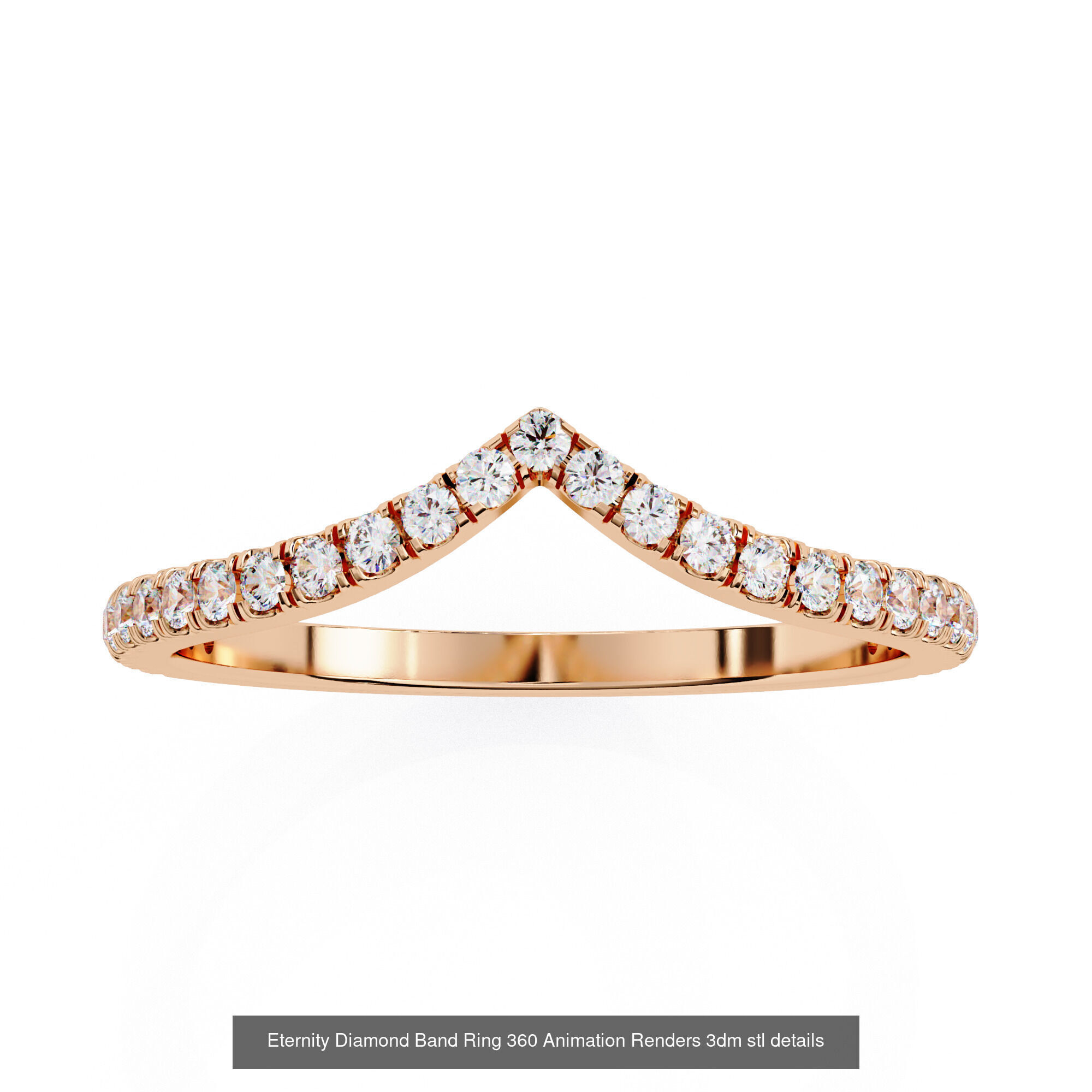 24 Eternity Diamond Band Ring 360 Animation Renders 3dm stl  3D Model Collection_6