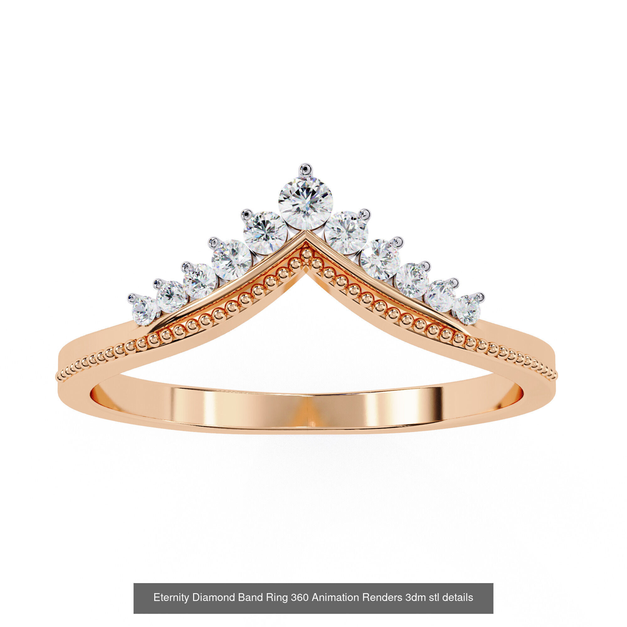 24 Eternity Diamond Band Ring 360 Animation Renders 3dm stl  3D Model Collection_7