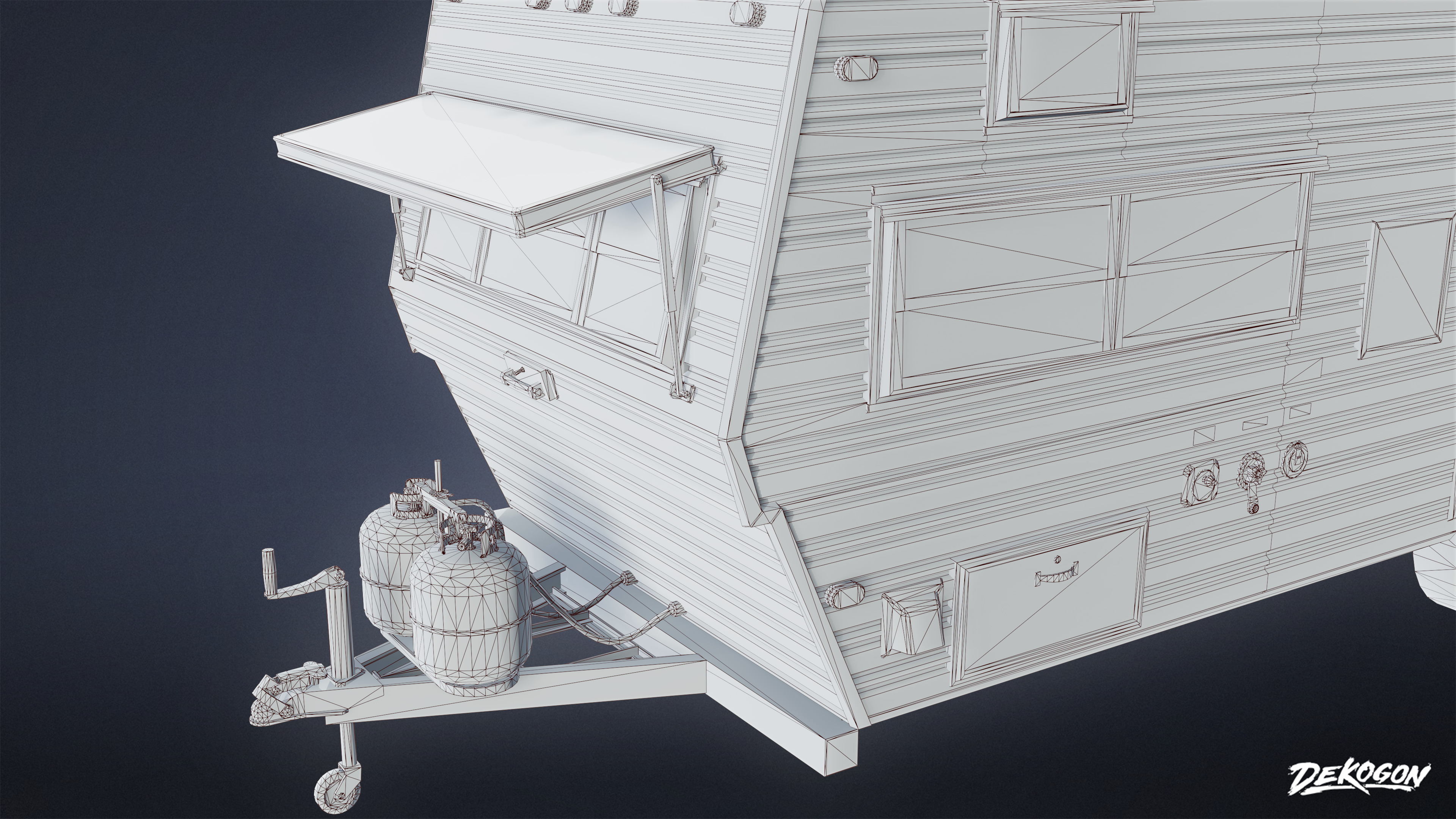 VEHICLES - RV Camper 01 - LOW POLY Low-poly 3D model_7