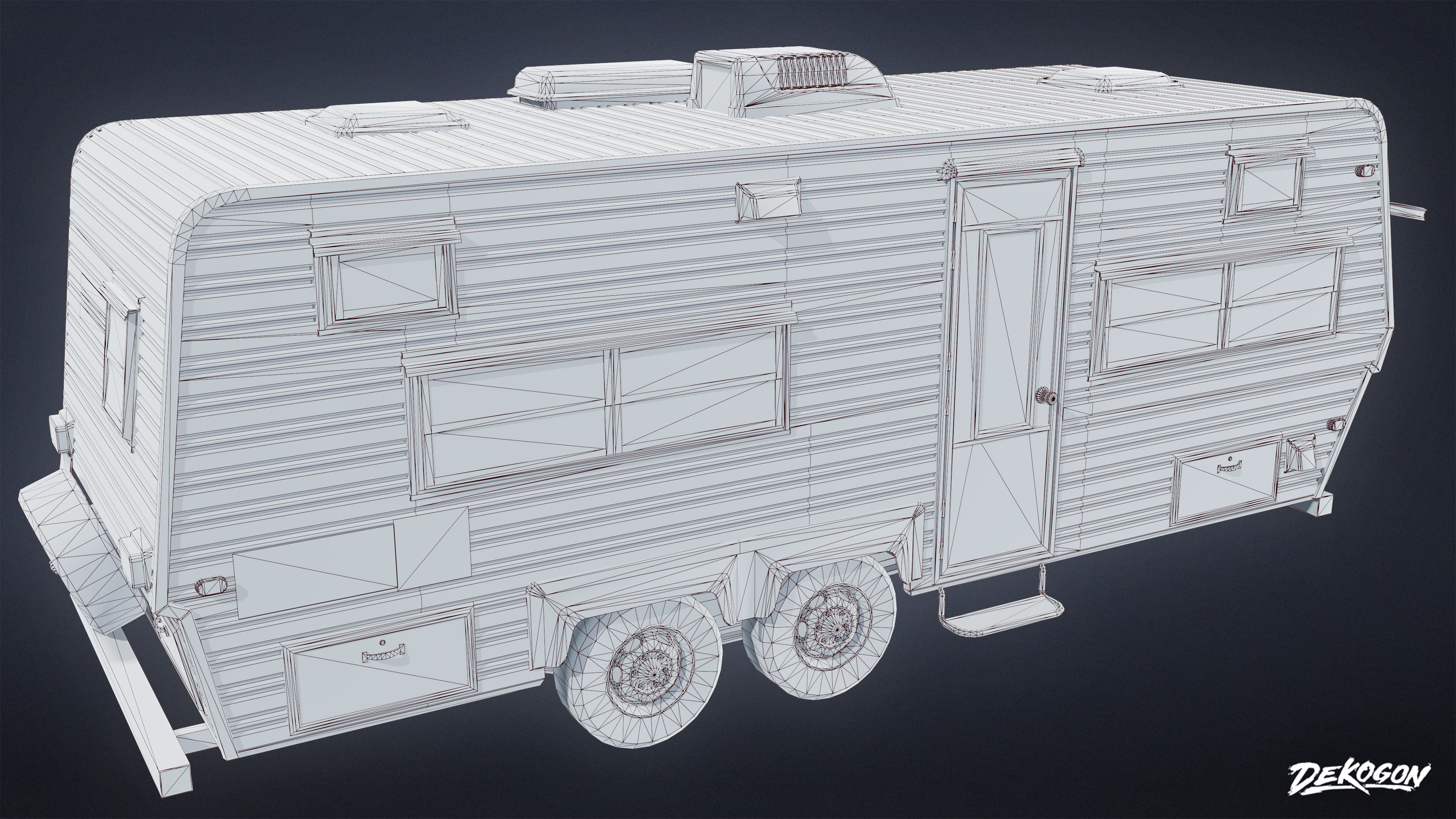 VEHICLES - RV Camper 01 - LOW POLY Low-poly 3D model_8