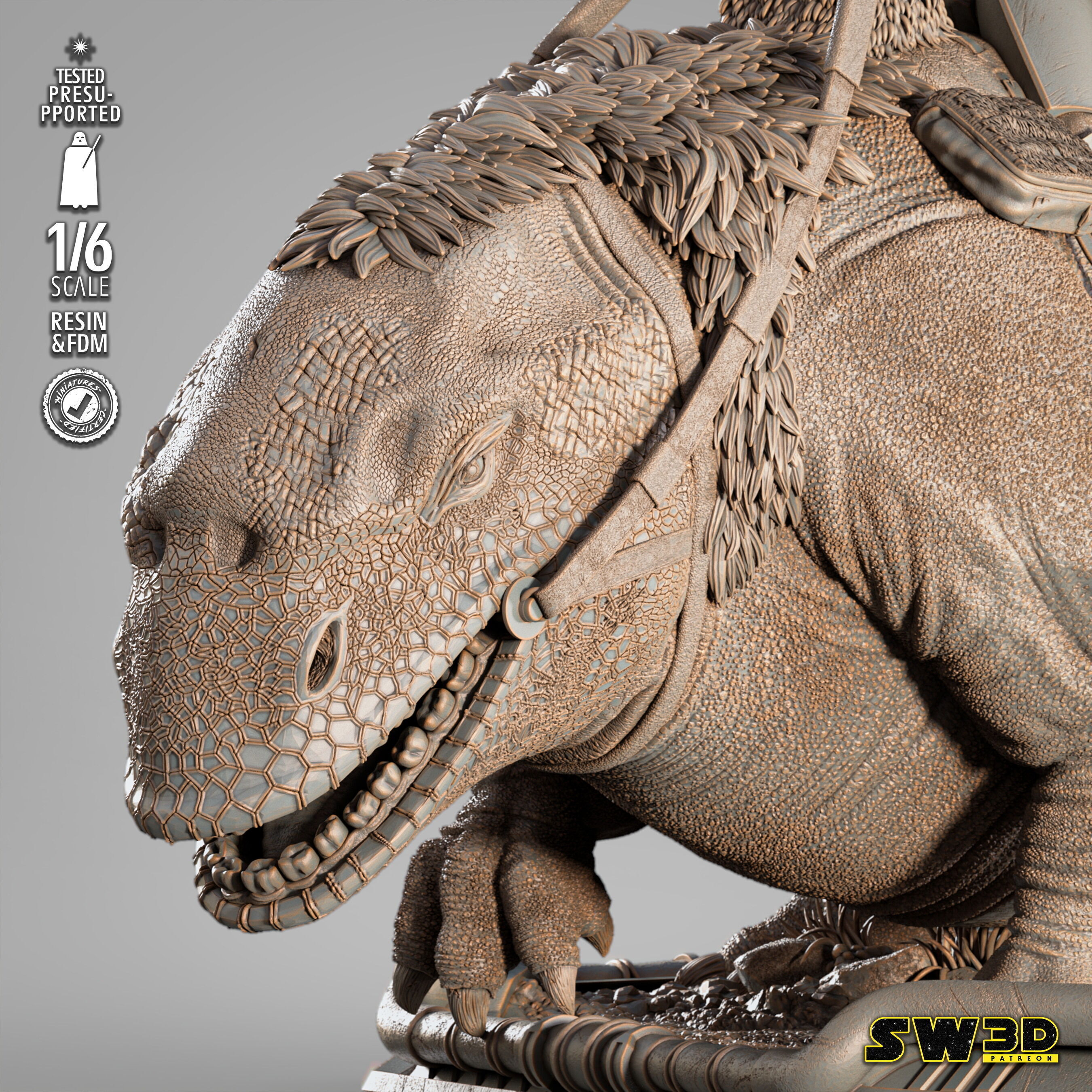 STAR WARS Sand Trooper in Dewback Sculpture 3D print model_34