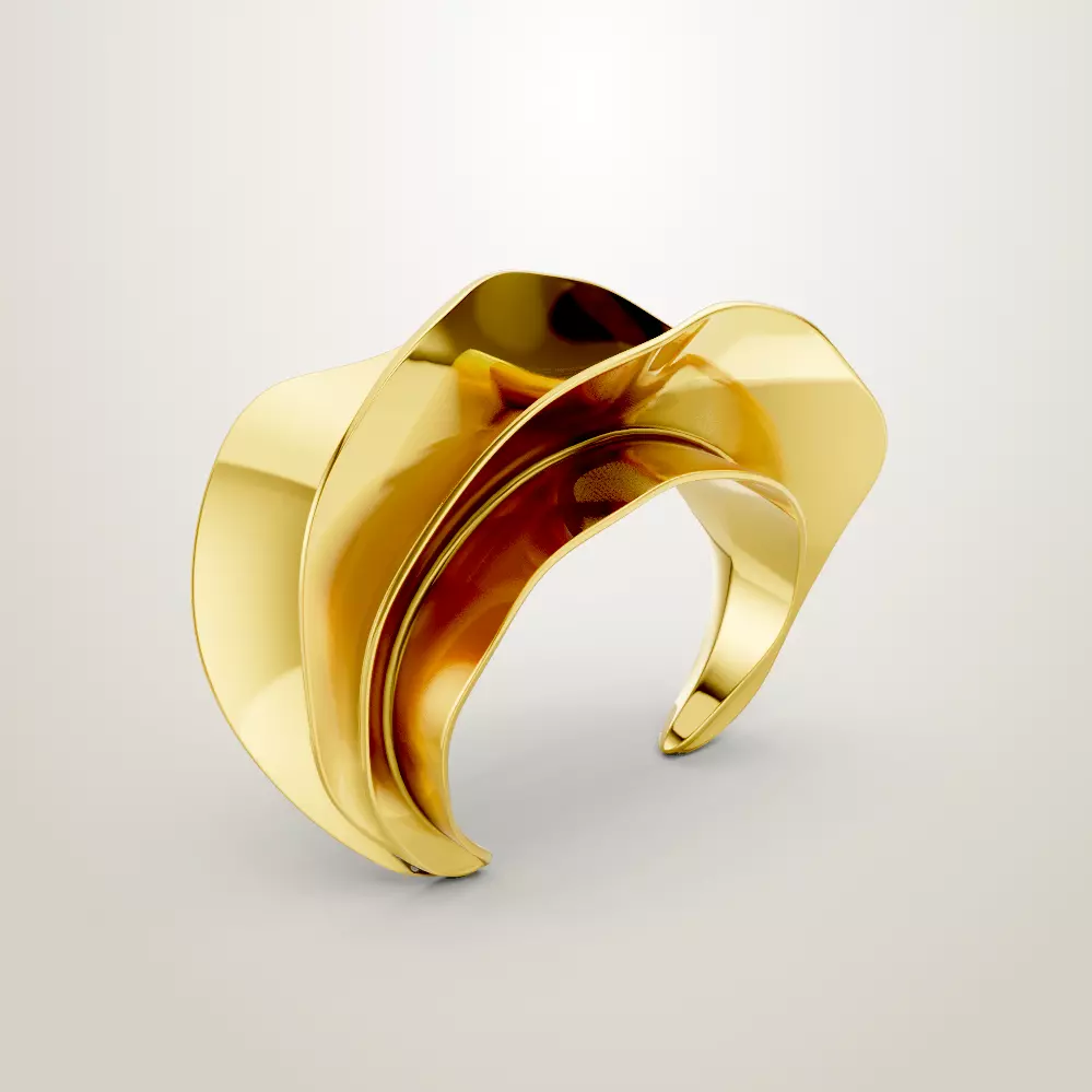 Celin swirl bracelet bangle 3D print model_3